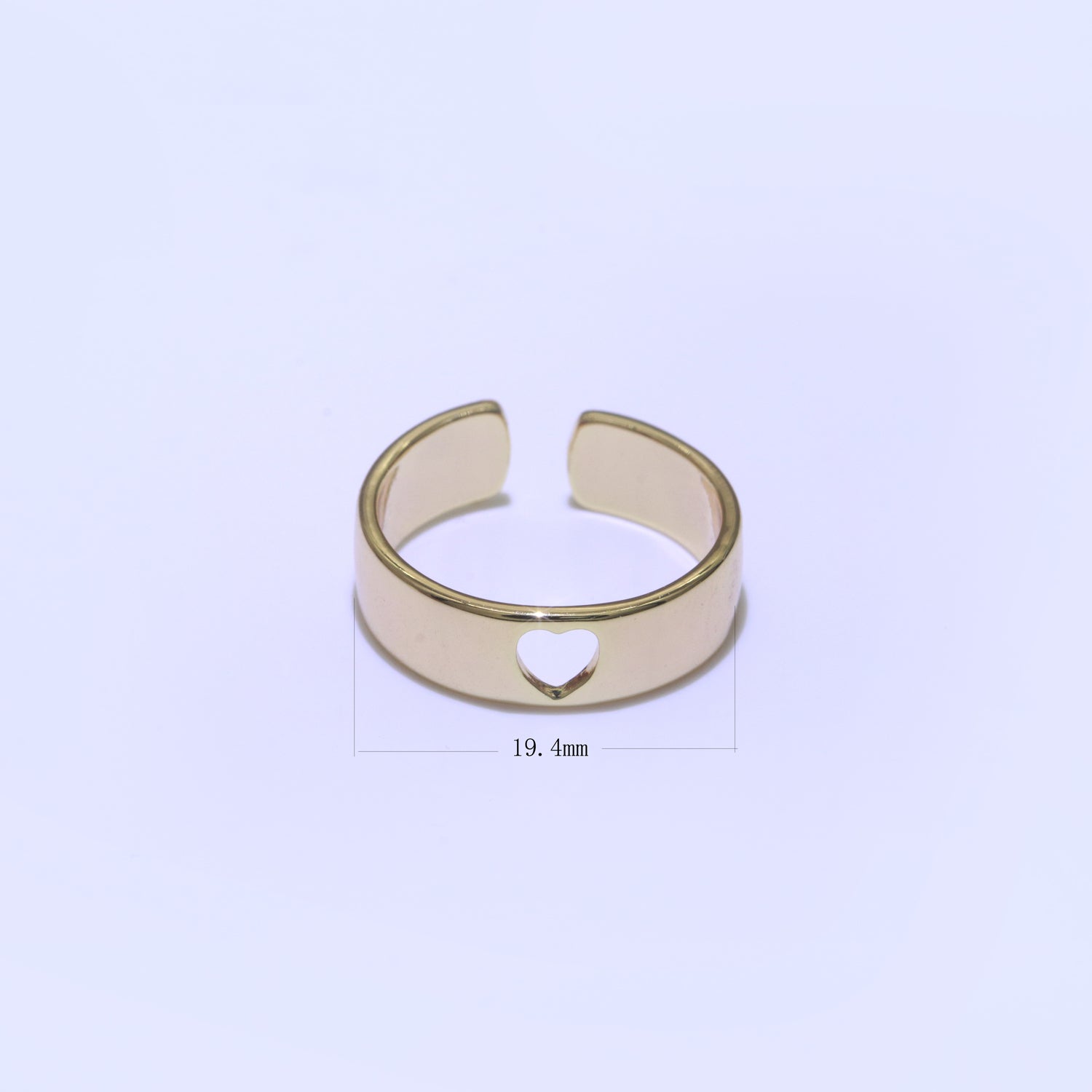 Open Heart 18K Gold Filled Ring Open Adjustable Ring Simple Stacking Jewelry - DLUXCA