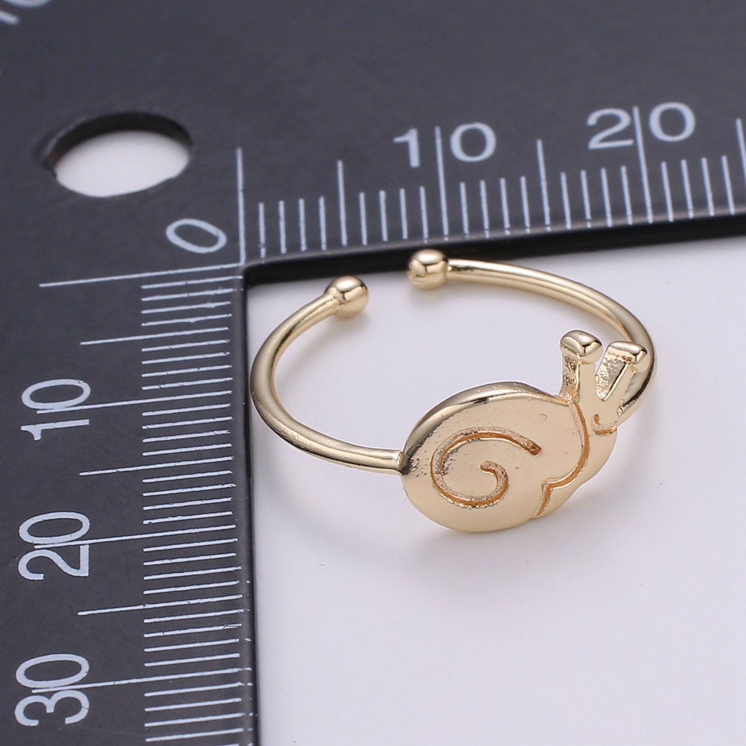 1pc Snail 18k Gold Ring, Adjustable Gold Curb Ring, Simple Escargot Ring, The Animal Ring- 257 - DLUXCA