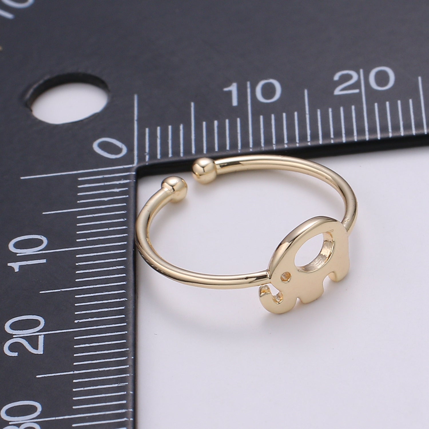 18K Gold Filled Cute Elephant Adjustable Ring - R266 - DLUXCA