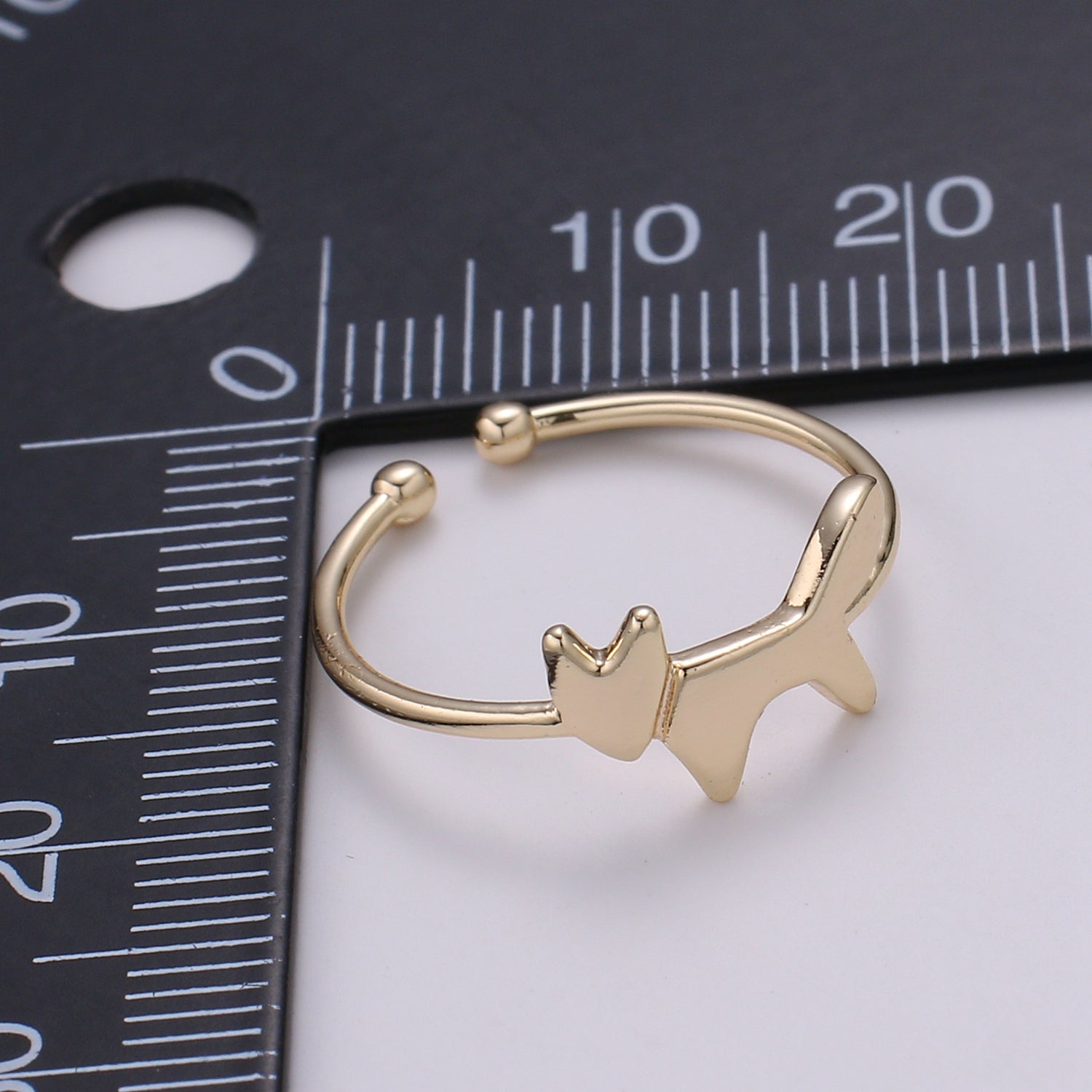 18K Gold Filled Dog Adjustable Ring - R268 - DLUXCA