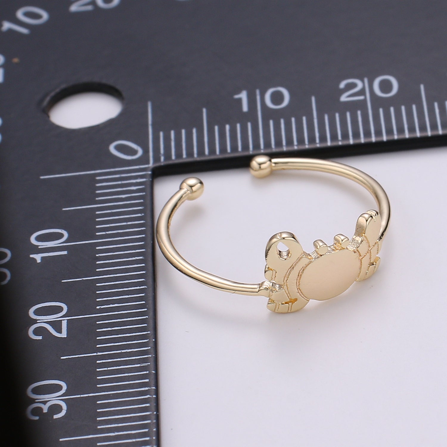 1pc King Crab 18k Gold Ring, Adjustable Gold Curb Ring, Simple Ocean Life Ring, The Animal Ring- 261 - DLUXCA