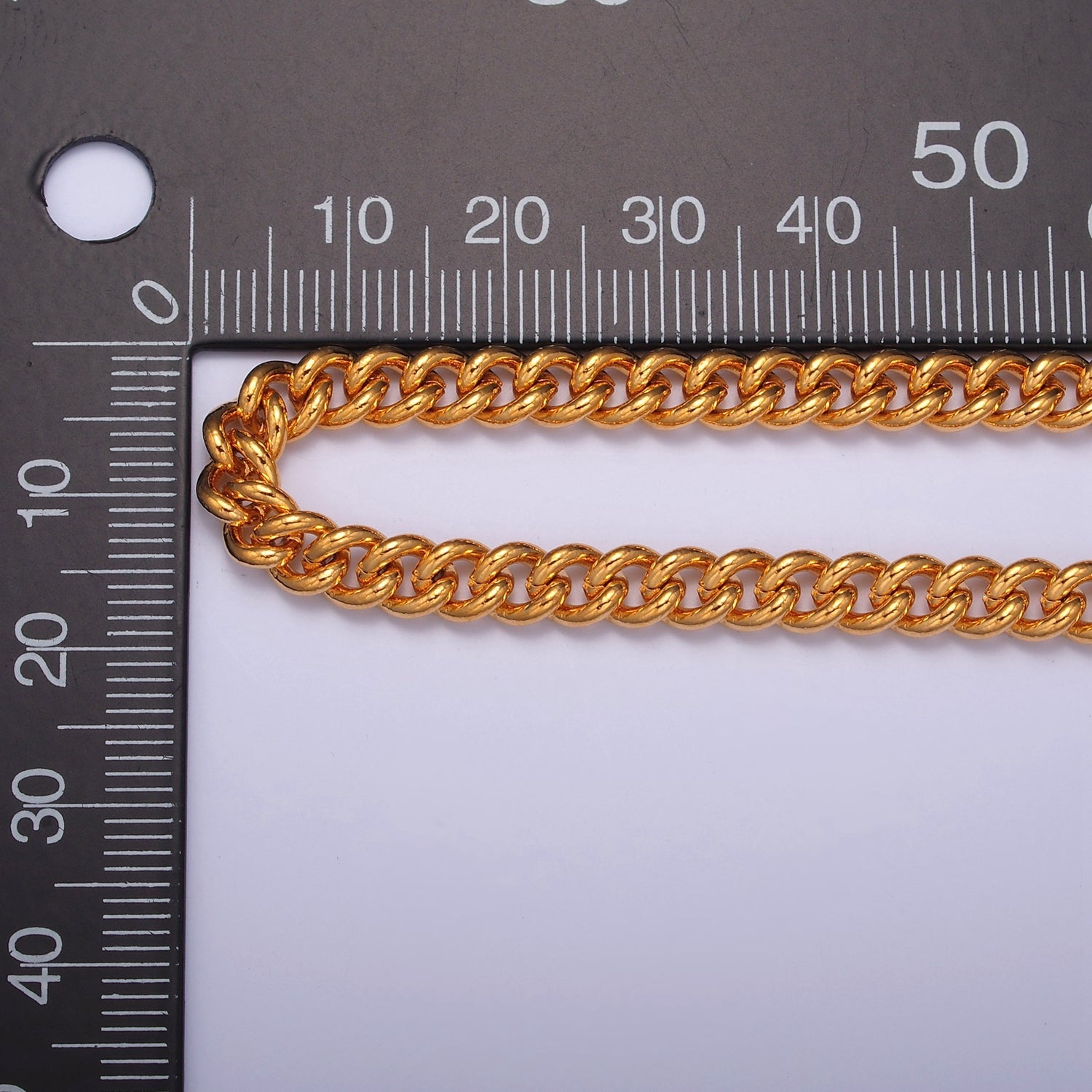 Thick Curb Link Unfinished Chain, 6mm 24k Gold Filled Chain 19.5 inch long V-033 - DLUXCA