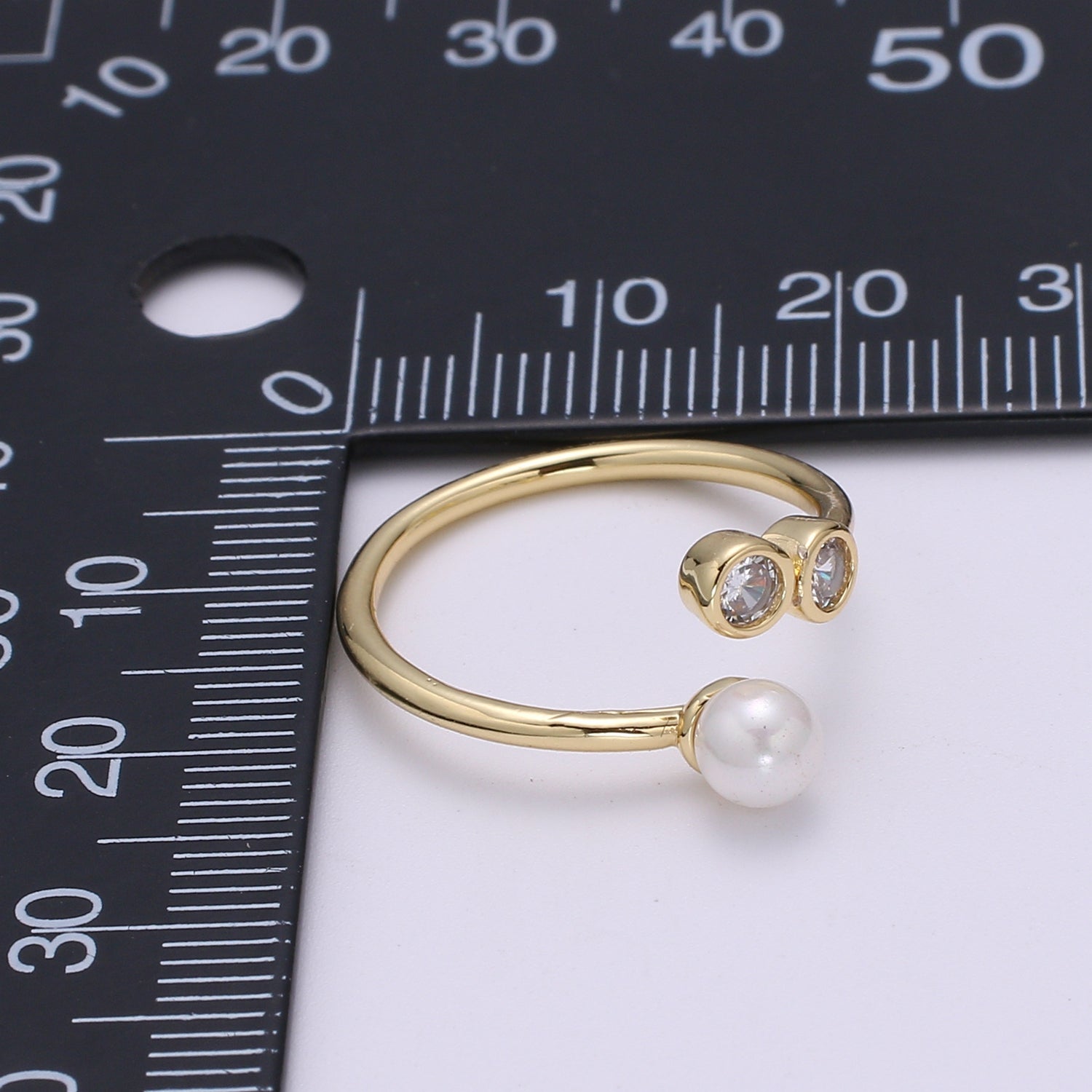 Dainty Pearl Ringgold Pearl Ring, Minimalist Ring, Pearl Bead Ring, Stackable Rings Gold, Shell Pearl Ring, Pearl Rings For Women O287 - DLUXCA