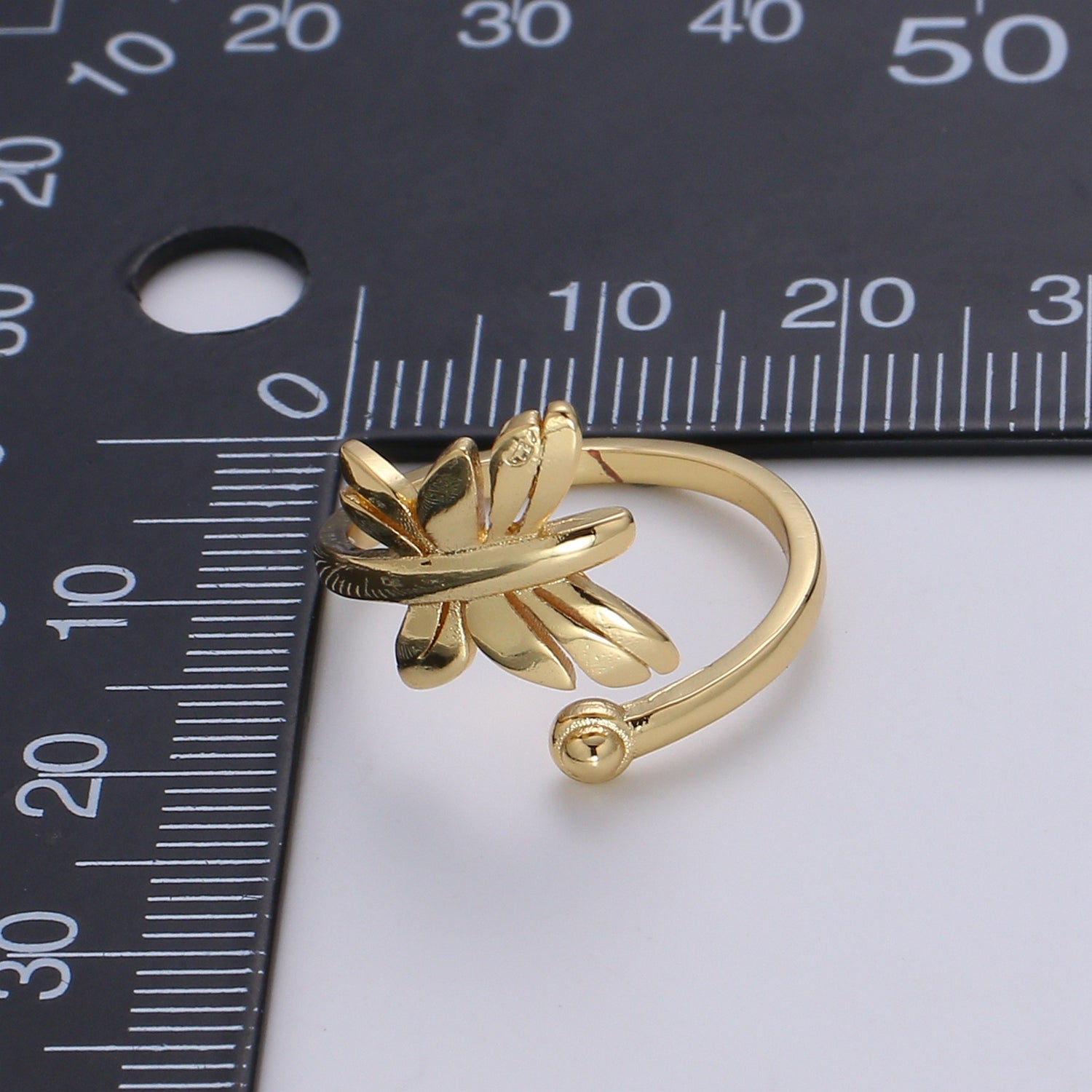 1pc Flying Butterfly 24K Ring, Adjustable Gold Curb Ring, Simple Mariposa Ring, Garden lover Ring, Bow Ring - DLUXCA