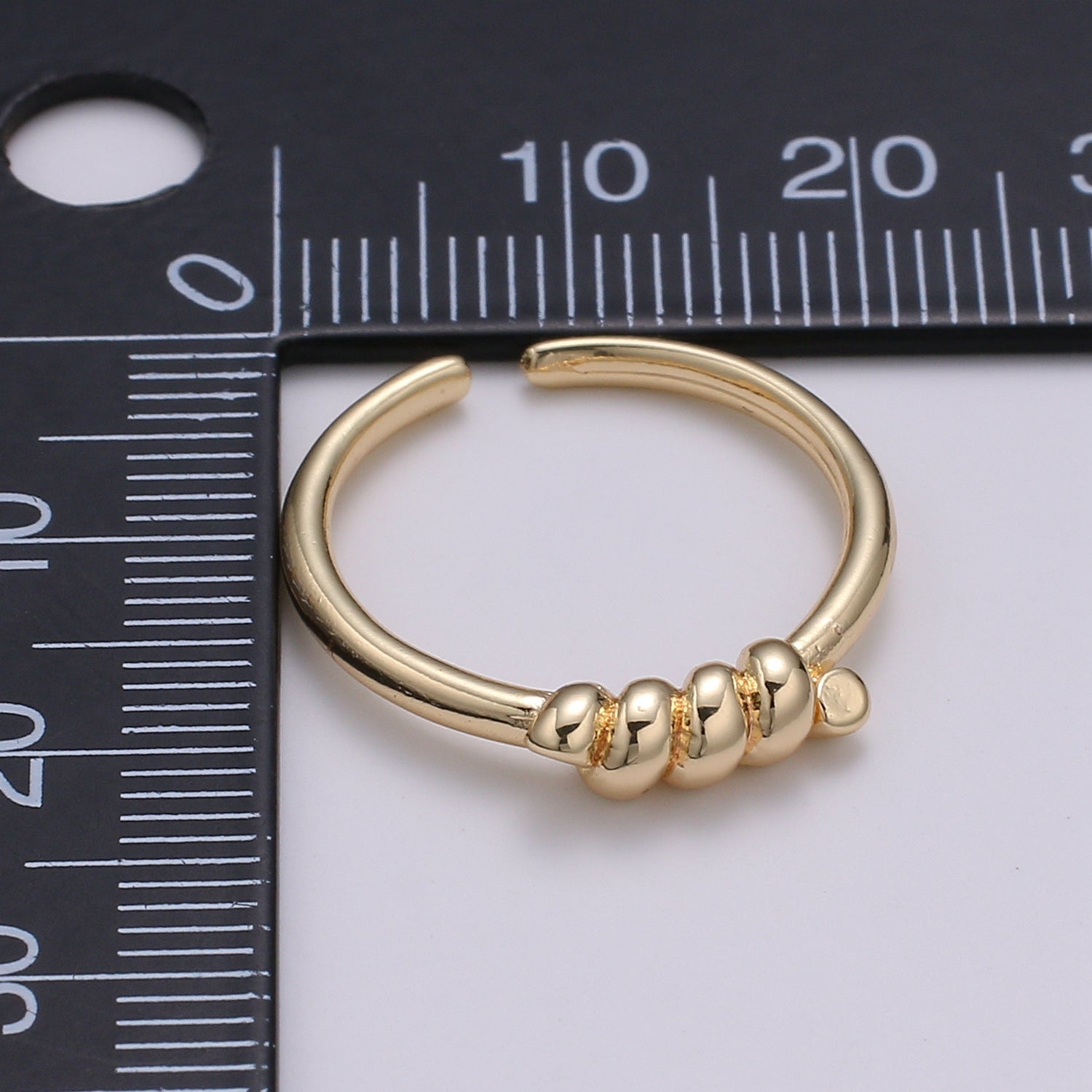 1pc Hold Tight 18k Gold Ring, Adjustable Gold Curb Ring, Simple Twist Ring, Grasp Ring- 251 - DLUXCA