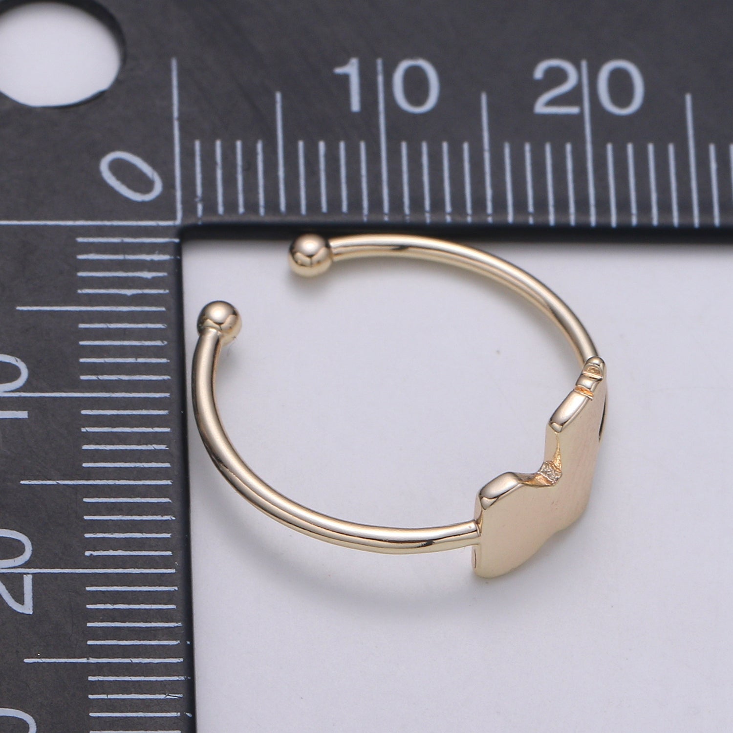 1pc Dog 18k Gold Ring, N-Adjustable Gold Curb Ring, Simple Animal Ring - 244 - DLUXCA