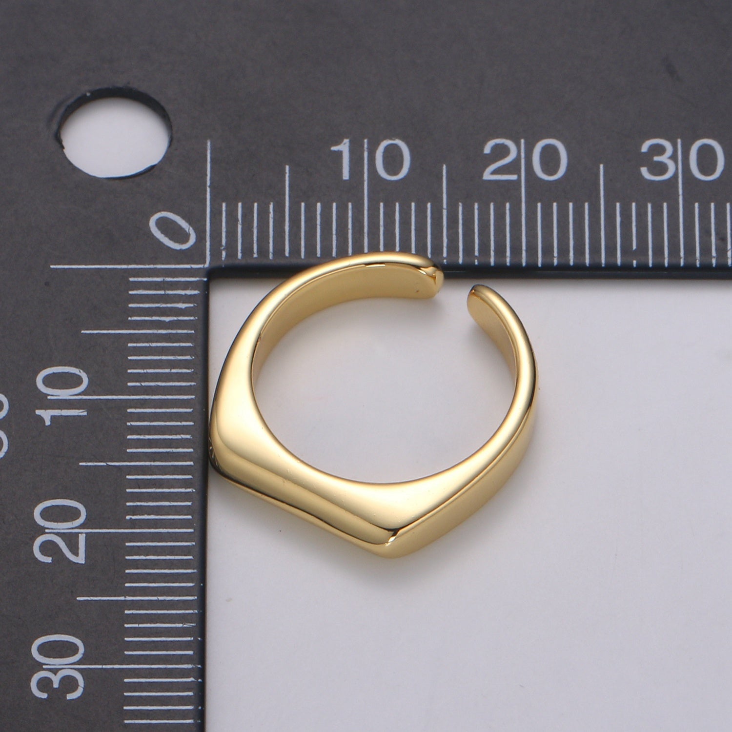 Dainty Signet ring - Square signet - Minimalist gold ring - Signet gold- Stack ring - Dainty Open ring - Size 6 gold ring - DLUXCA