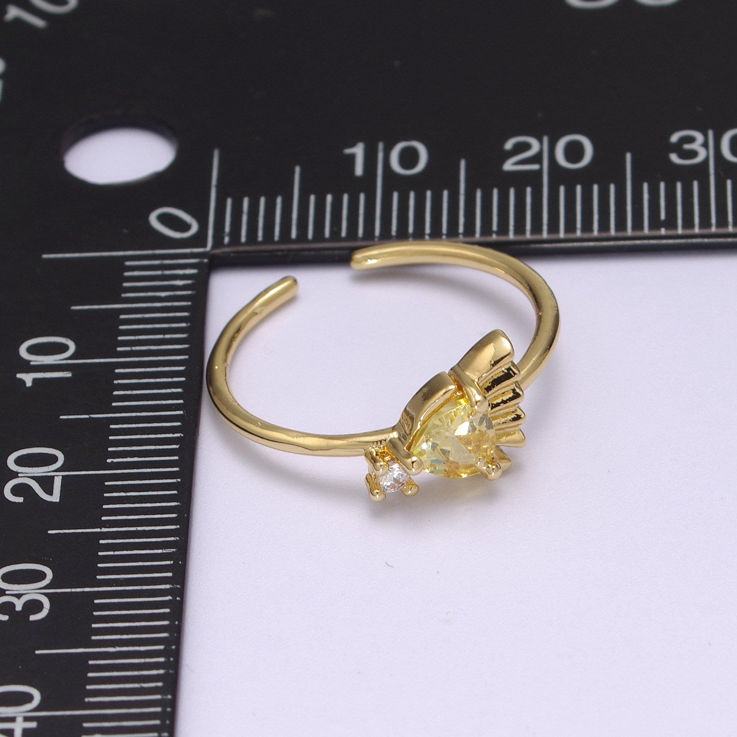 Dainty Gold Fish ring, Gold Mini Animal Pet Ring, Dainty Stackable Rings, Open Adjustable Ring Cz - DLUXCA