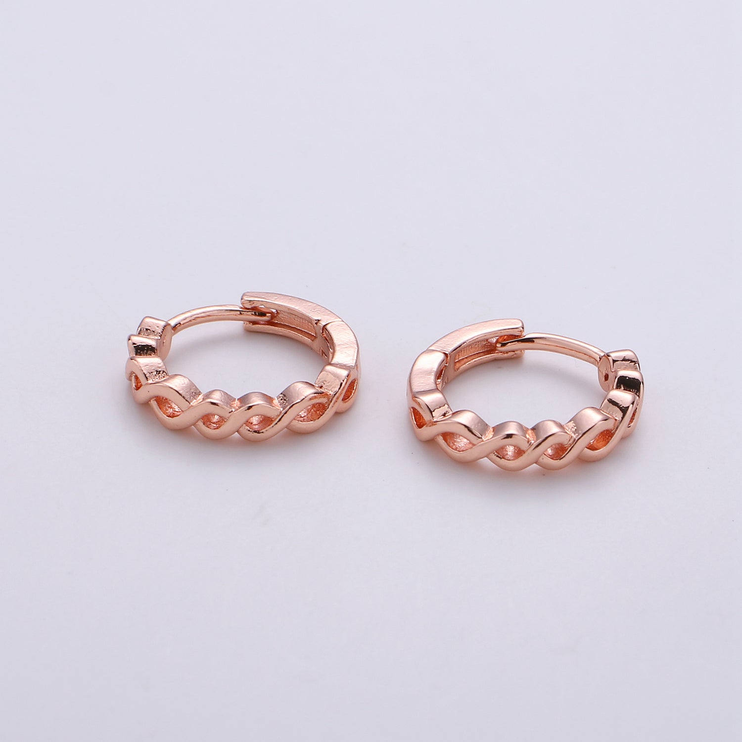 24k Vermeil Gold Earrings, Huggie Earring, Tiny Earrings, Twisted Vine Earrings, Everyday Wear Earrings, Rosegold Earring, Silver Earring - DLUXCA