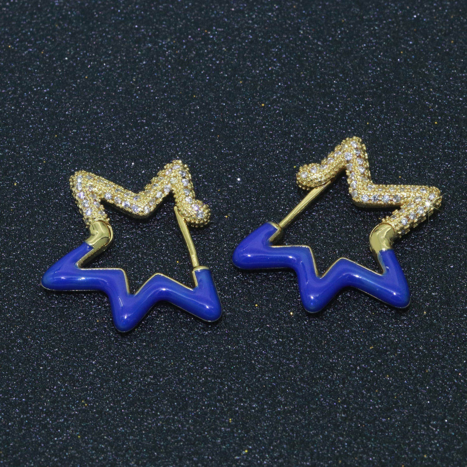 Colorful Hoop Earrings Star Shape Earrings for Women Teen Girls Trendy Y2k Earrings Cute Candy Micro Pave Hoop Earrings for Jewelry Gifts - DLUXCA
