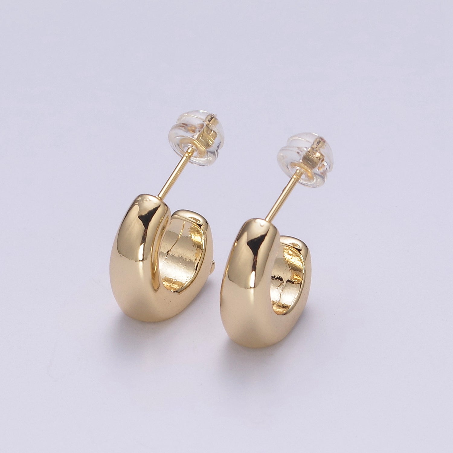 Gold Hoops Light Weight • Modern Bold Hoop Earrings • Gift For Her - DLUXCA