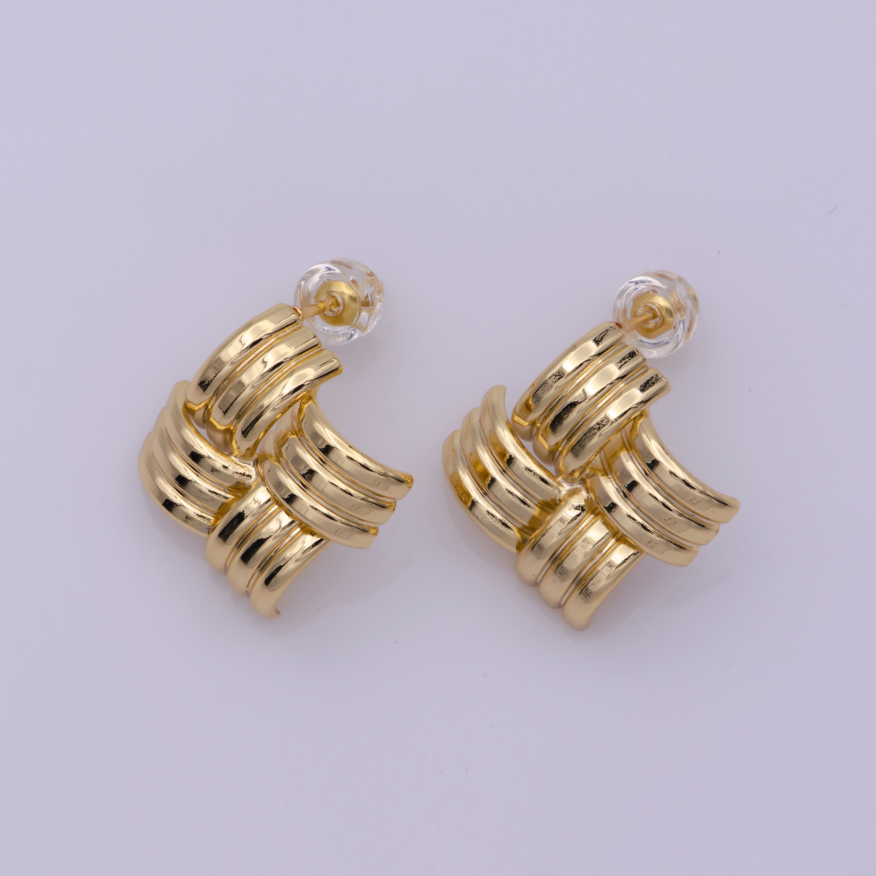 Dainty Classic Woven Knot Post Stud Earring 18k Gold Filled Earring - DLUXCA