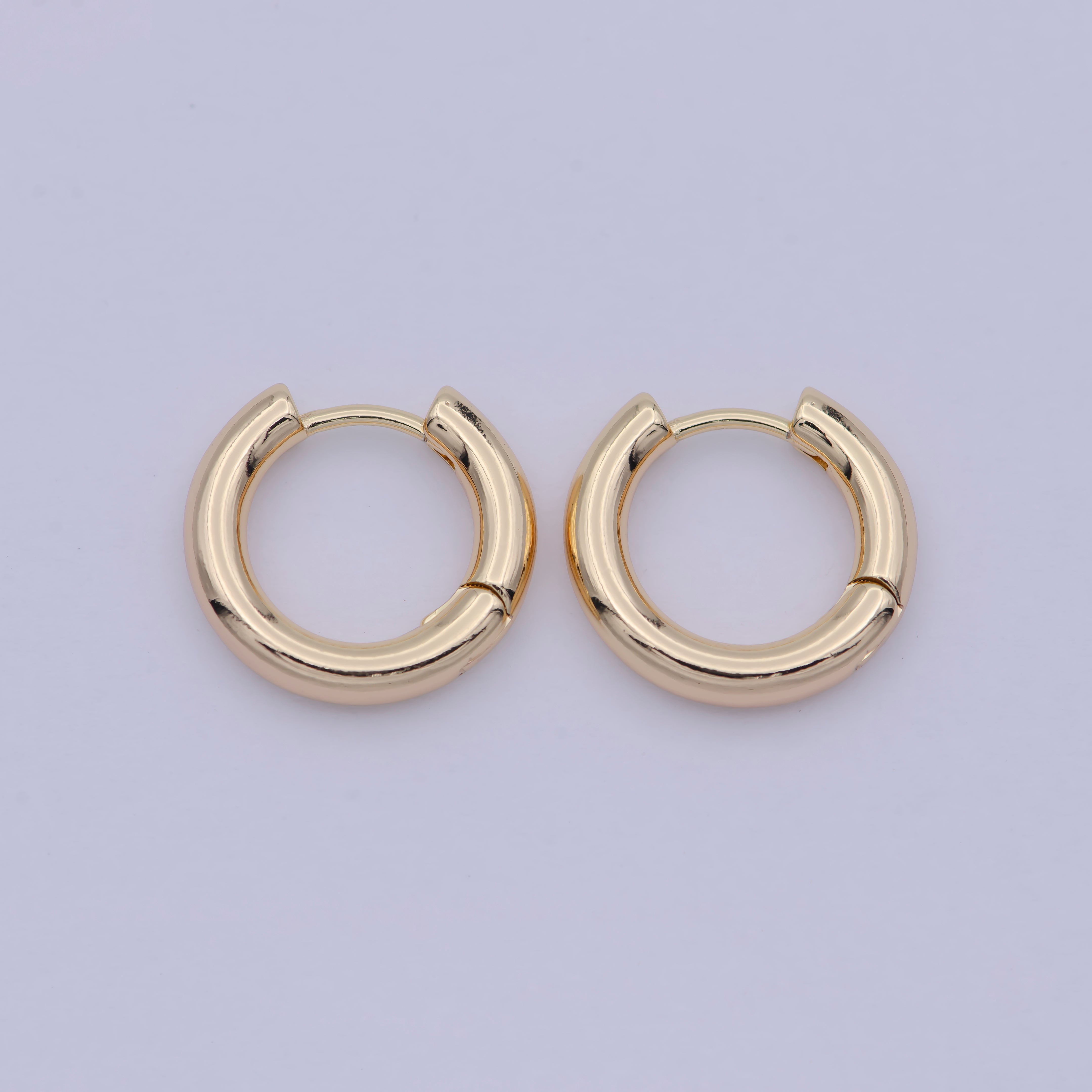 18k Gold Filled Thin Mini Ear Huggie Hoop Earrings, GOLD cartilage hoops Earring Hypoallergenic - DLUXCA