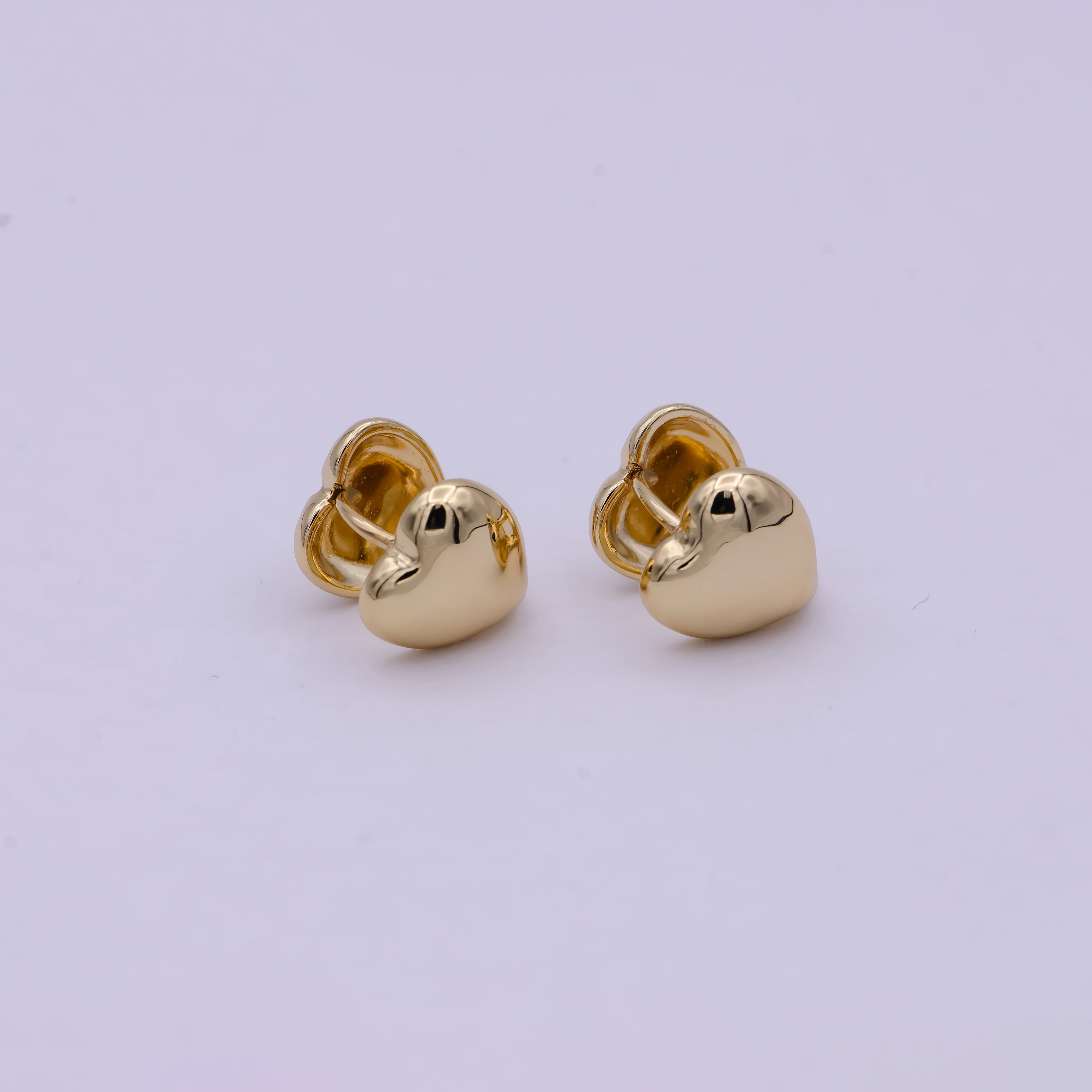 14K Gold Filled Tiny 12mm Heart Stud Earring For Valentine | T271 - DLUXCA