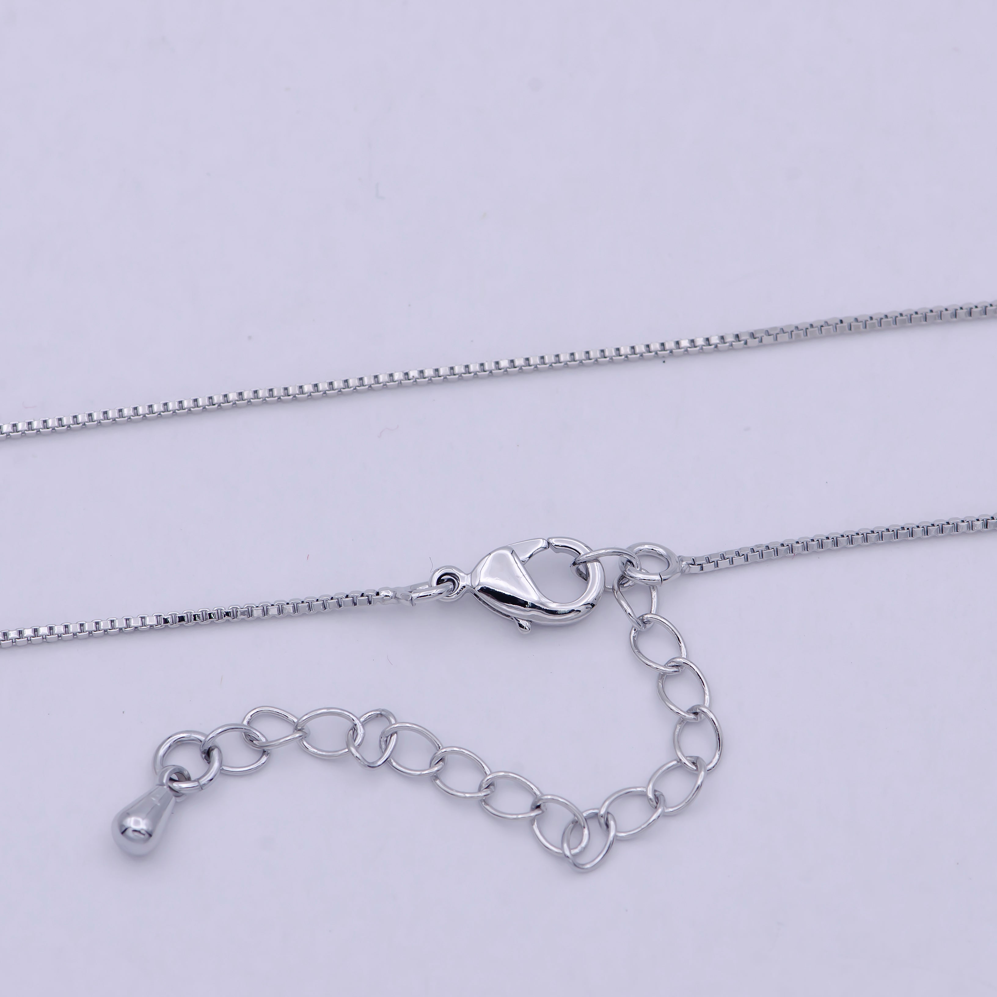 Dainty silver BOX chain finished chain everyday chain, simple silver chain ready to wear wa-795 - DLUXCA