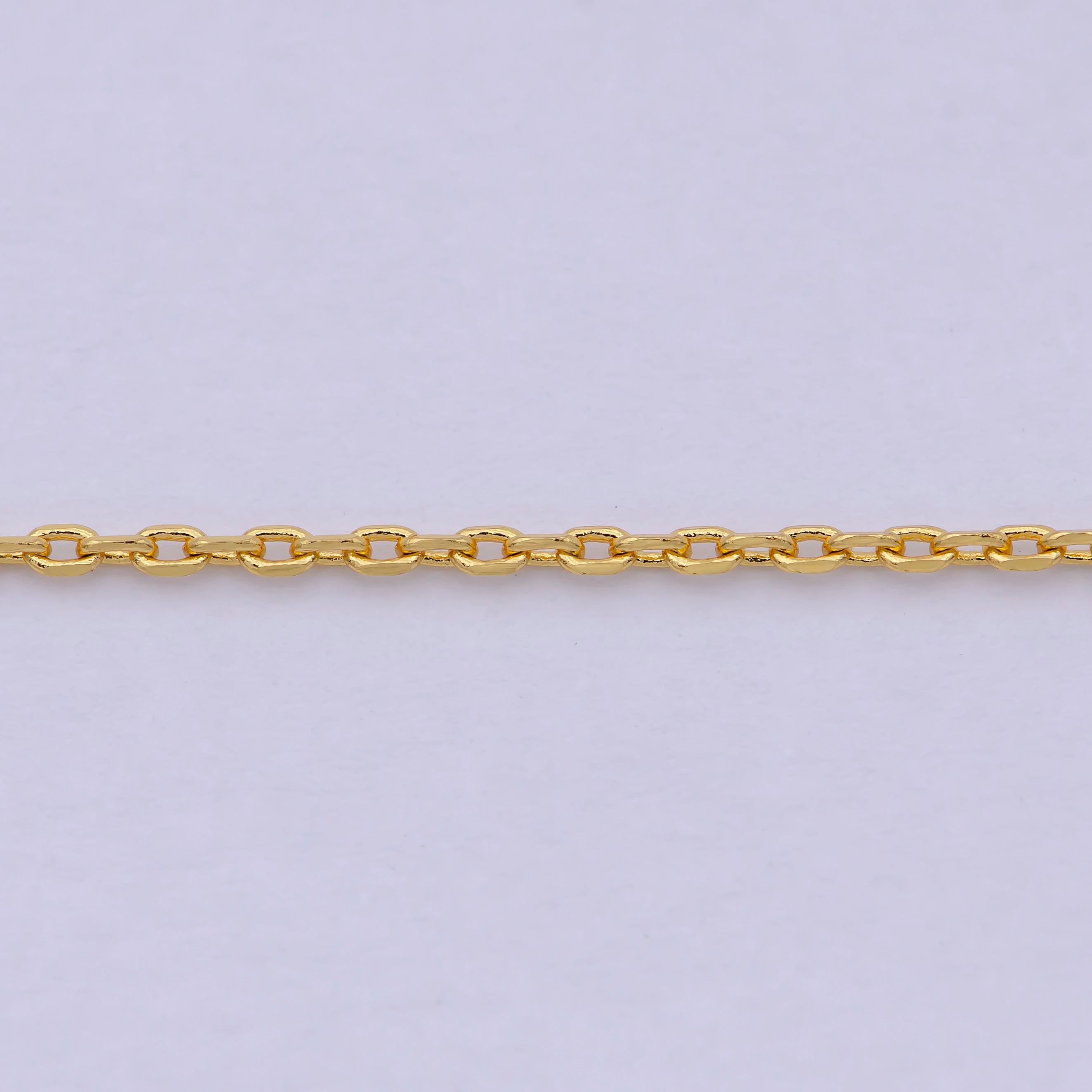 Dainty 24K Gold Filled Cable Chain Necklace 17.5 inch for Woman Jewelry WA-806 - DLUXCA