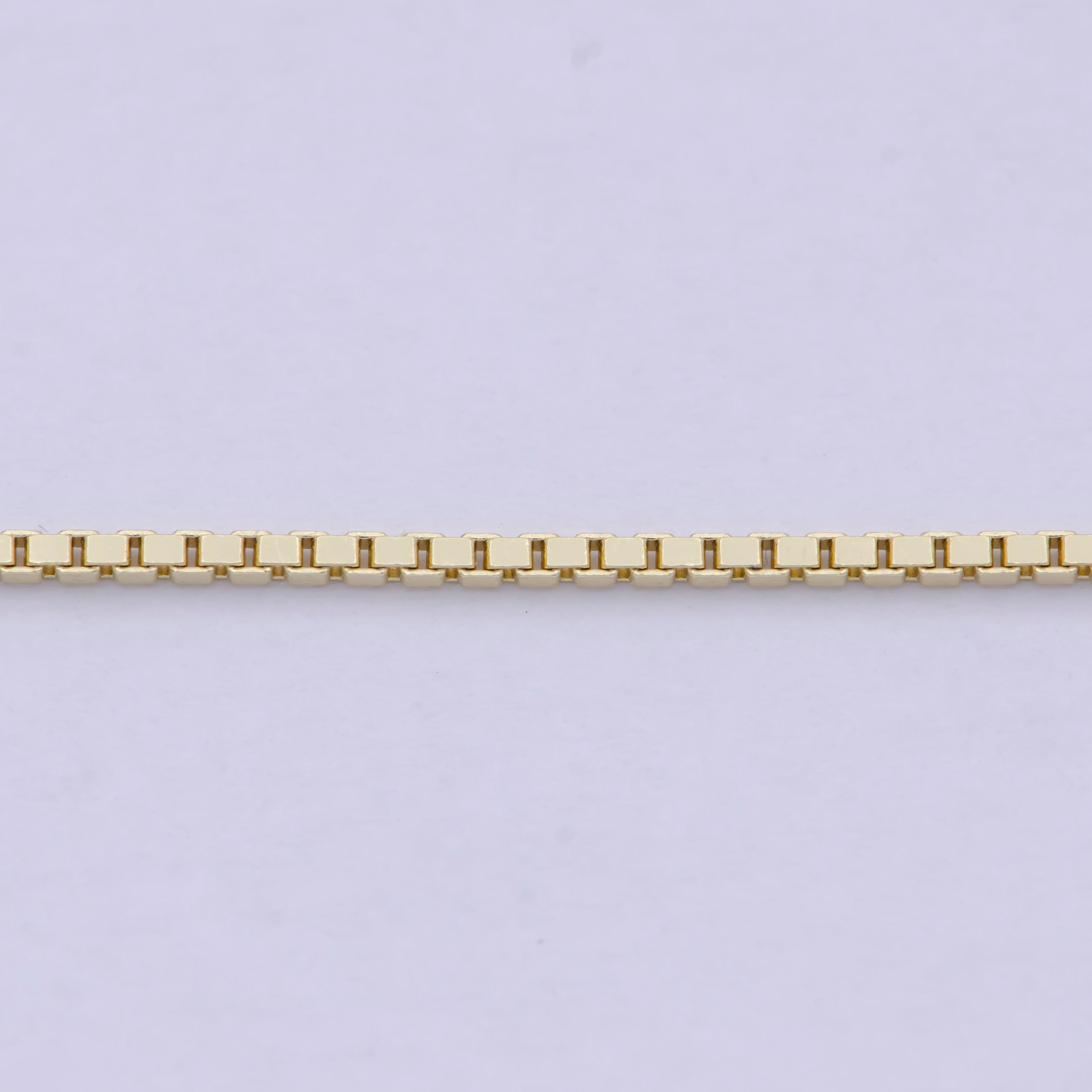 Dainty Chain box necklace 17.7 inch box, Dainty gold Box chain 1.1mm minimalist necklace jewelry supply WA-825 - DLUXCA