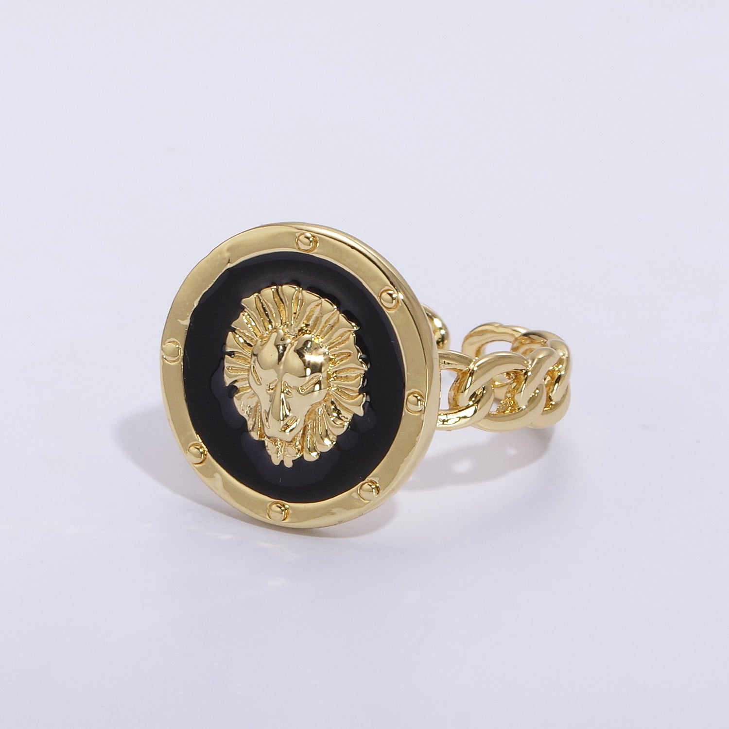Lion ring, trendy ring, Enamel Leo ring, Adjustable Open Ring Lion King ring Open Adjustable - DLUXCA