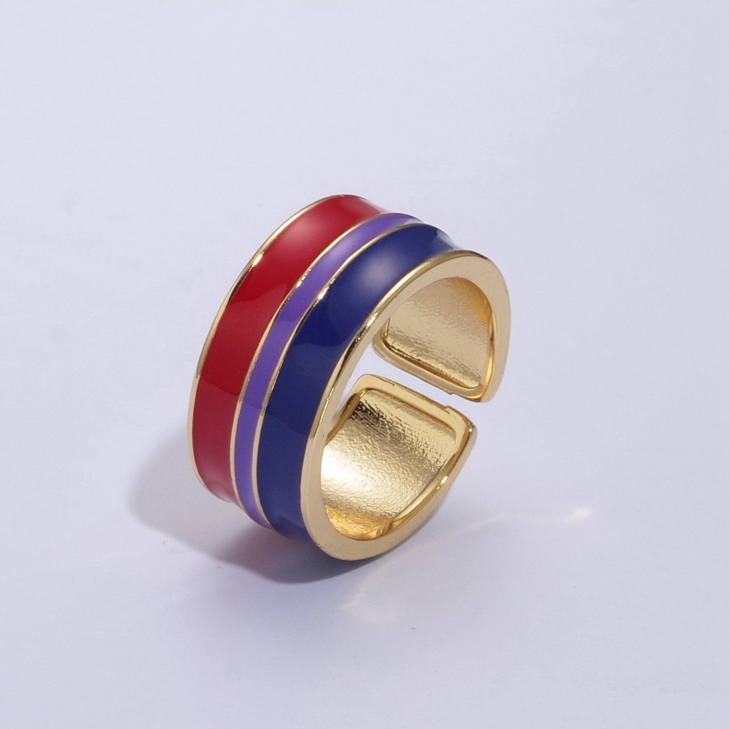 Pride Flag Rings LGBTQ Ring Gold Filled Open Adjustable Stackable Ring Trans Gay Pansexual Nonbinary Non Binary Bisexual Genderfluid Asexual Genderqueer - DLUXCA