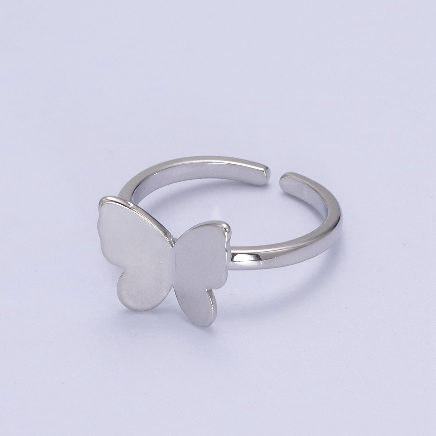 Minimalist 24K Gold Filled Mariposa Butterfly Open Adjustable Ring in Gold & Silver U446 U447 - DLUXCA