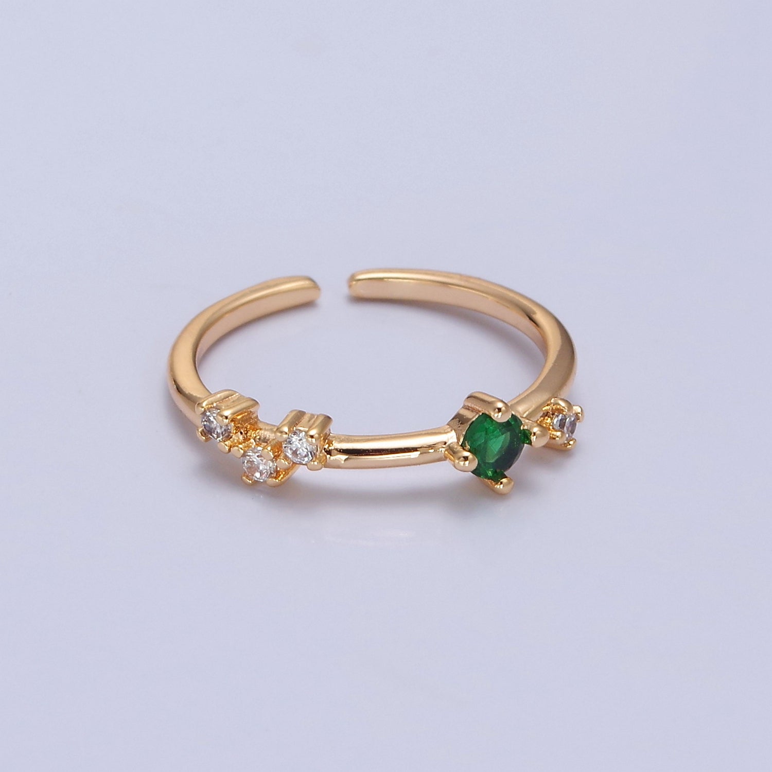 Dainty Multi-Stone Ring • Gold Band Cz Birthstone Ring V-302 V-307 - DLUXCA