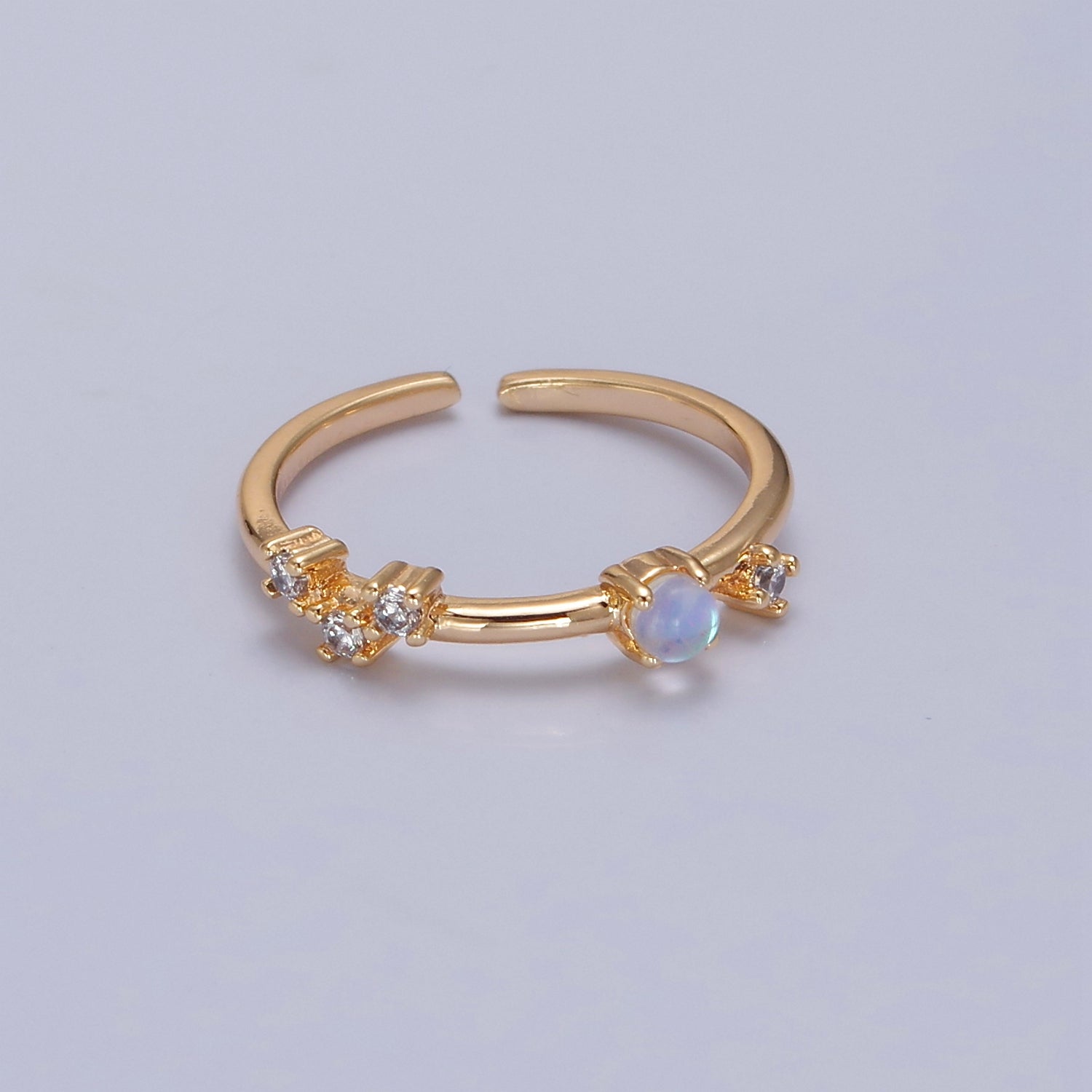 Dainty Multi-Stone Ring • Gold Band Cz Birthstone Ring V-302 V-307 - DLUXCA