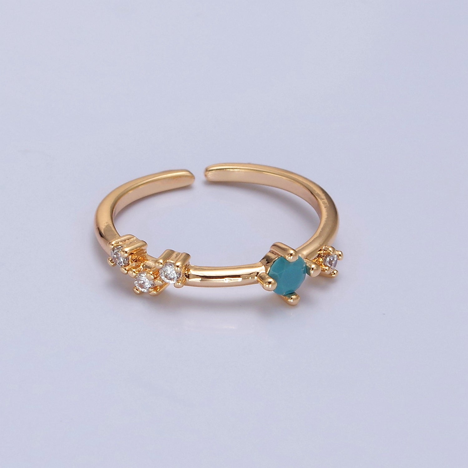 Dainty Multi-Stone Ring • Gold Band Cz Birthstone Ring V-302 V-307 - DLUXCA