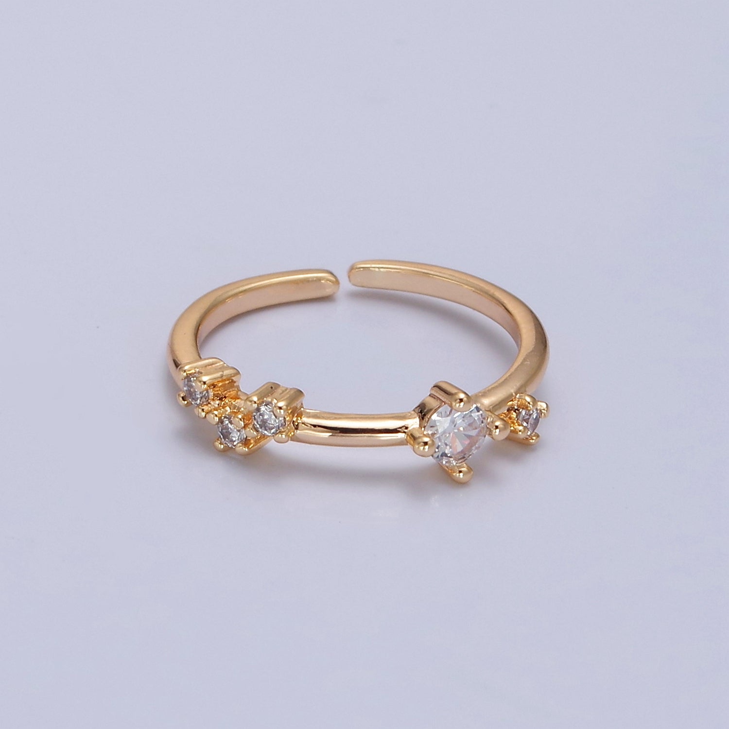 Dainty Multi-Stone Ring • Gold Band Cz Birthstone Ring V-302 V-307 - DLUXCA