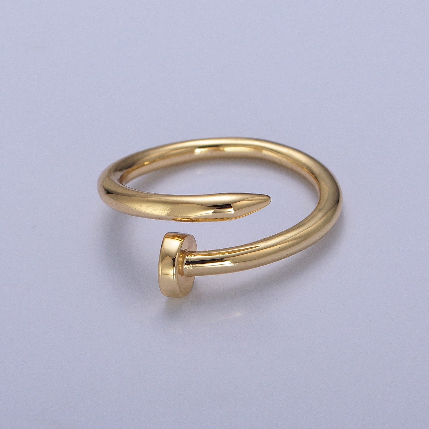 Dainty Nail Ring Minimalist Gold Ring Stacking Ring Jewelry For Woman V-344 - DLUXCA