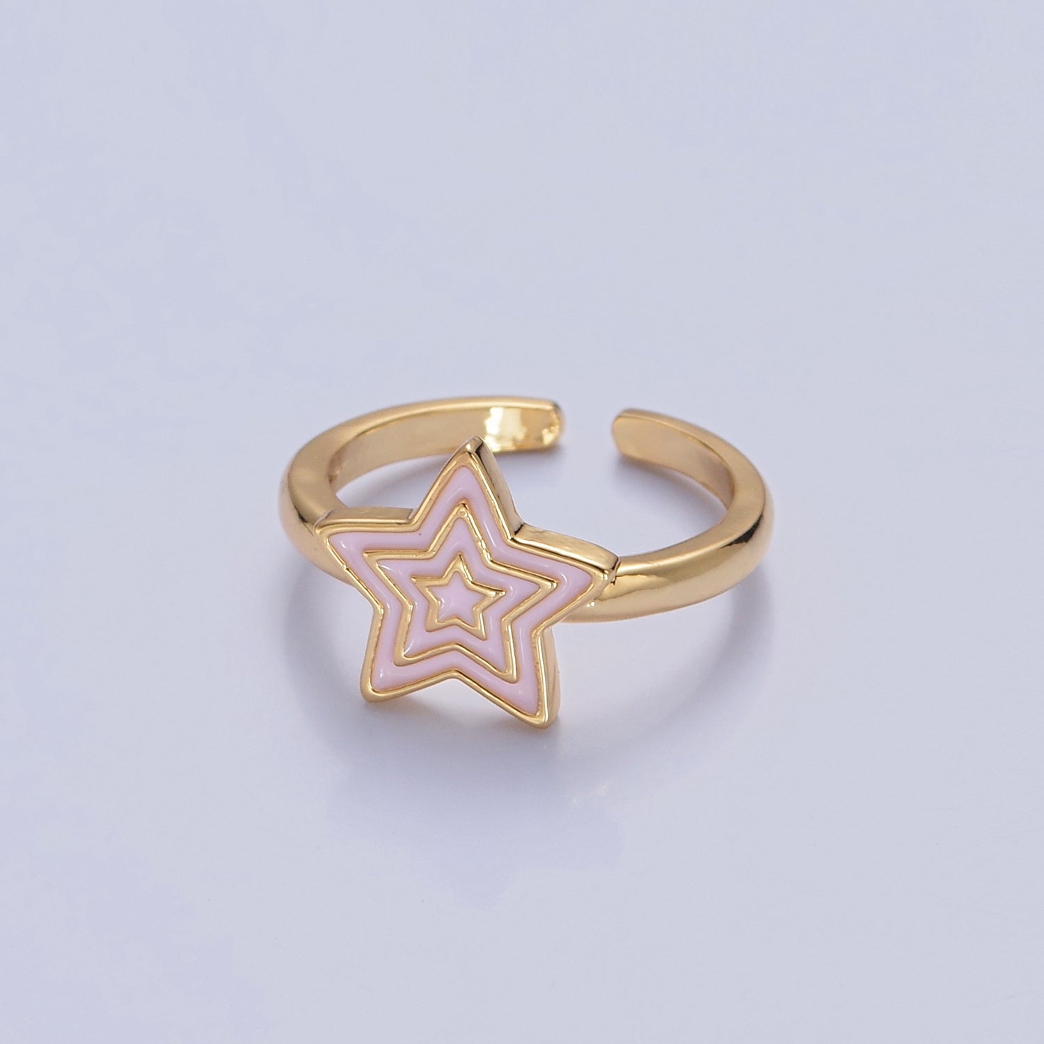 Kawaii Star Ring for Kids Jewelry Open Adjustable Ring V-452 V-453 V-454 - DLUXCA