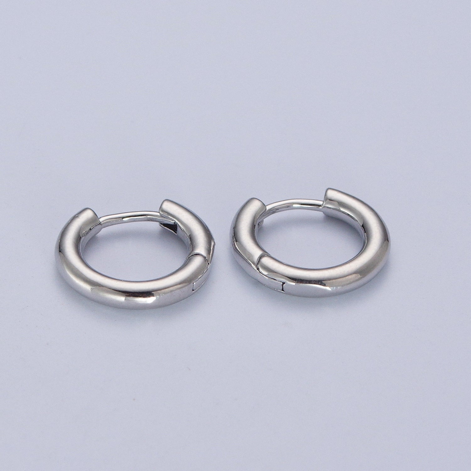White Gold Filled Minimalist Silver Huggie Hoop Earrings W758 W759 W760 W761 W762 - DLUXCA