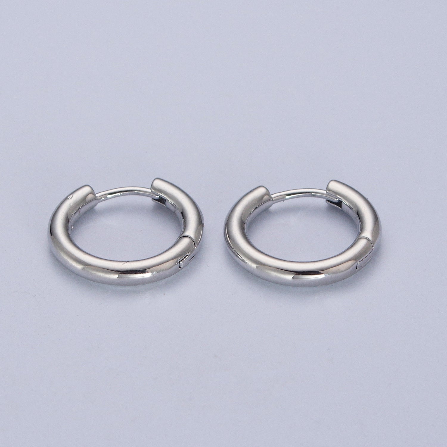 White Gold Filled Minimalist Silver Huggie Hoop Earrings W758 W759 W760 W761 W762 - DLUXCA