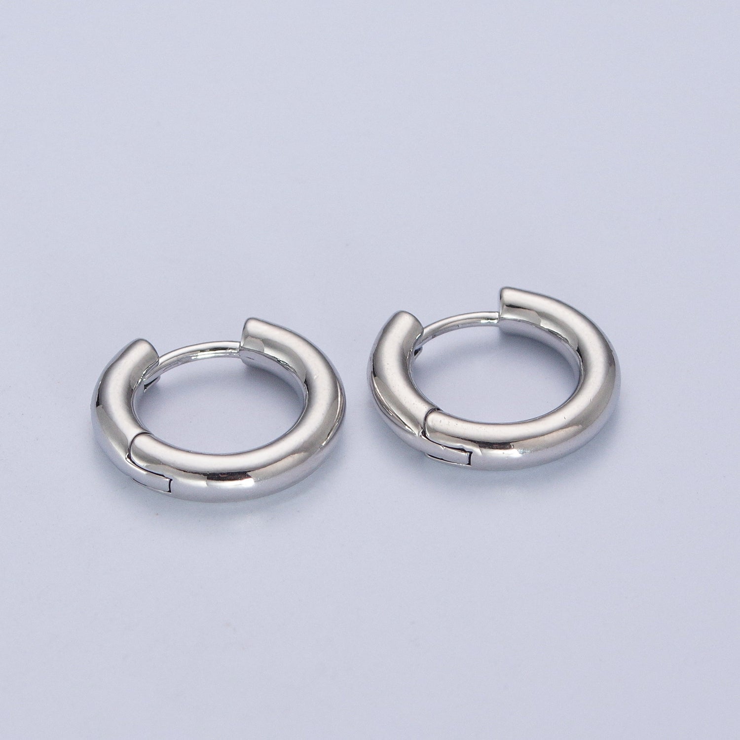 White Gold Filled Minimalist Silver Huggie Hoop Earrings W758 W759 W760 W761 W762 - DLUXCA