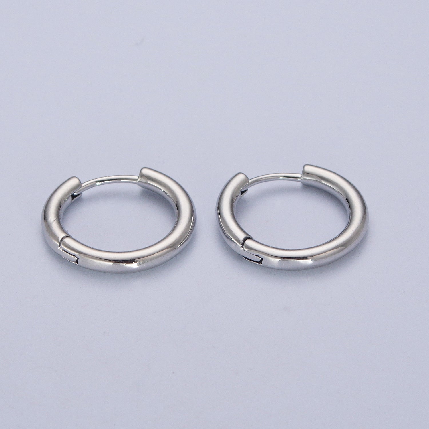 White Gold Filled Minimalist Silver Huggie Hoop Earrings W758 W759 W760 W761 W762 - DLUXCA