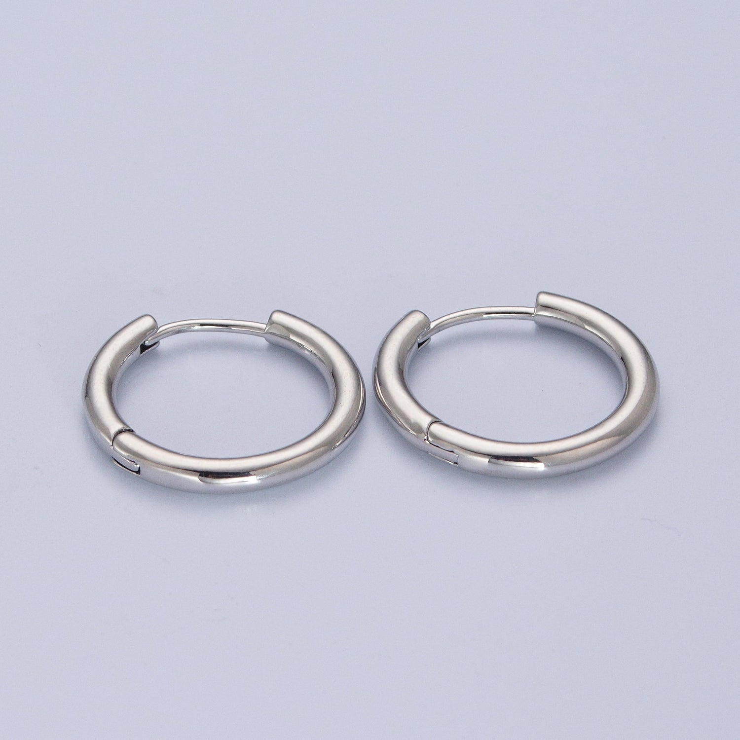 White Gold Filled Minimalist Silver Huggie Hoop Earrings W758 W759 W760 W761 W762 - DLUXCA