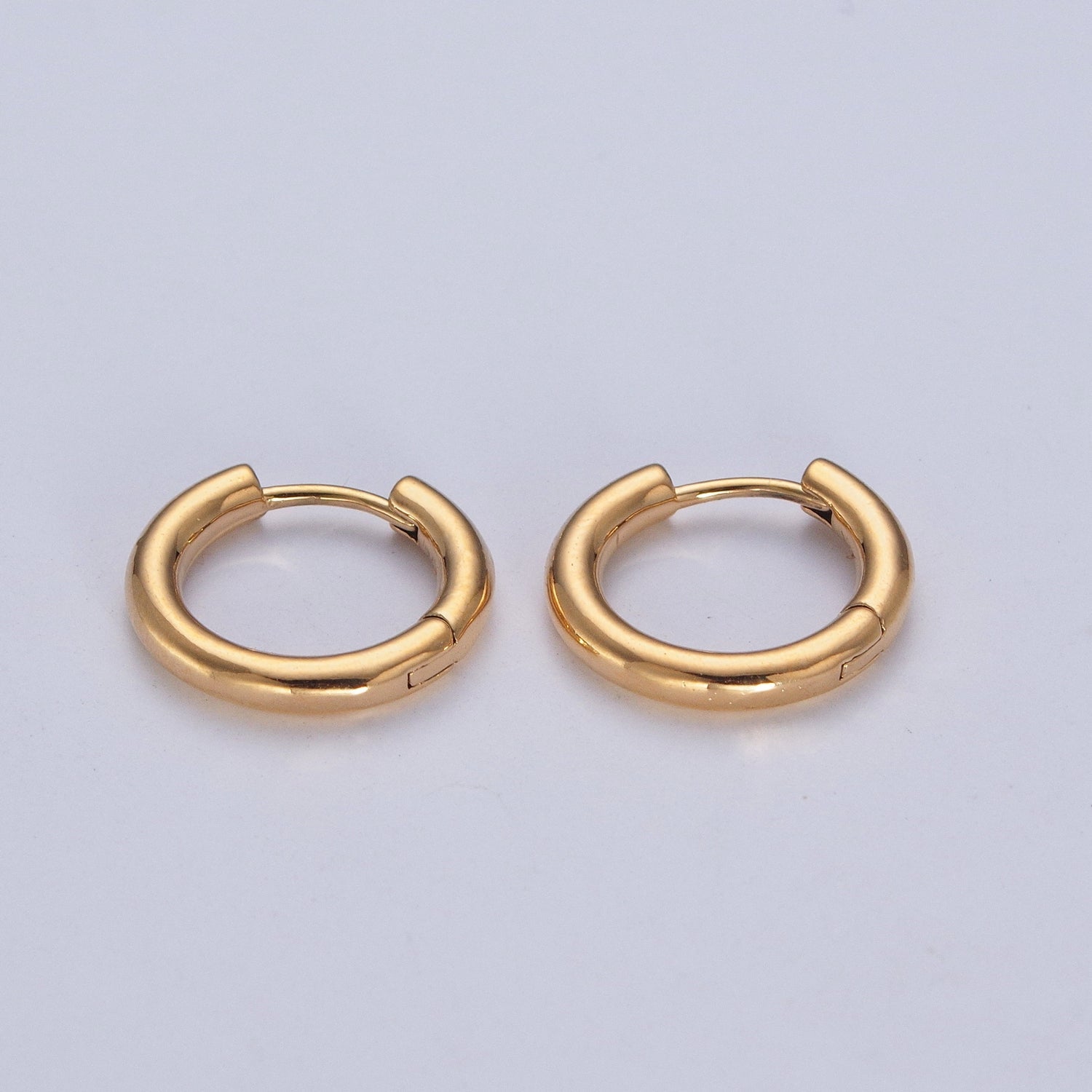 Gold Classic Seamless Huggie Hoop Minimalist Earrings | W763 W764 W765 W766 - DLUXCA