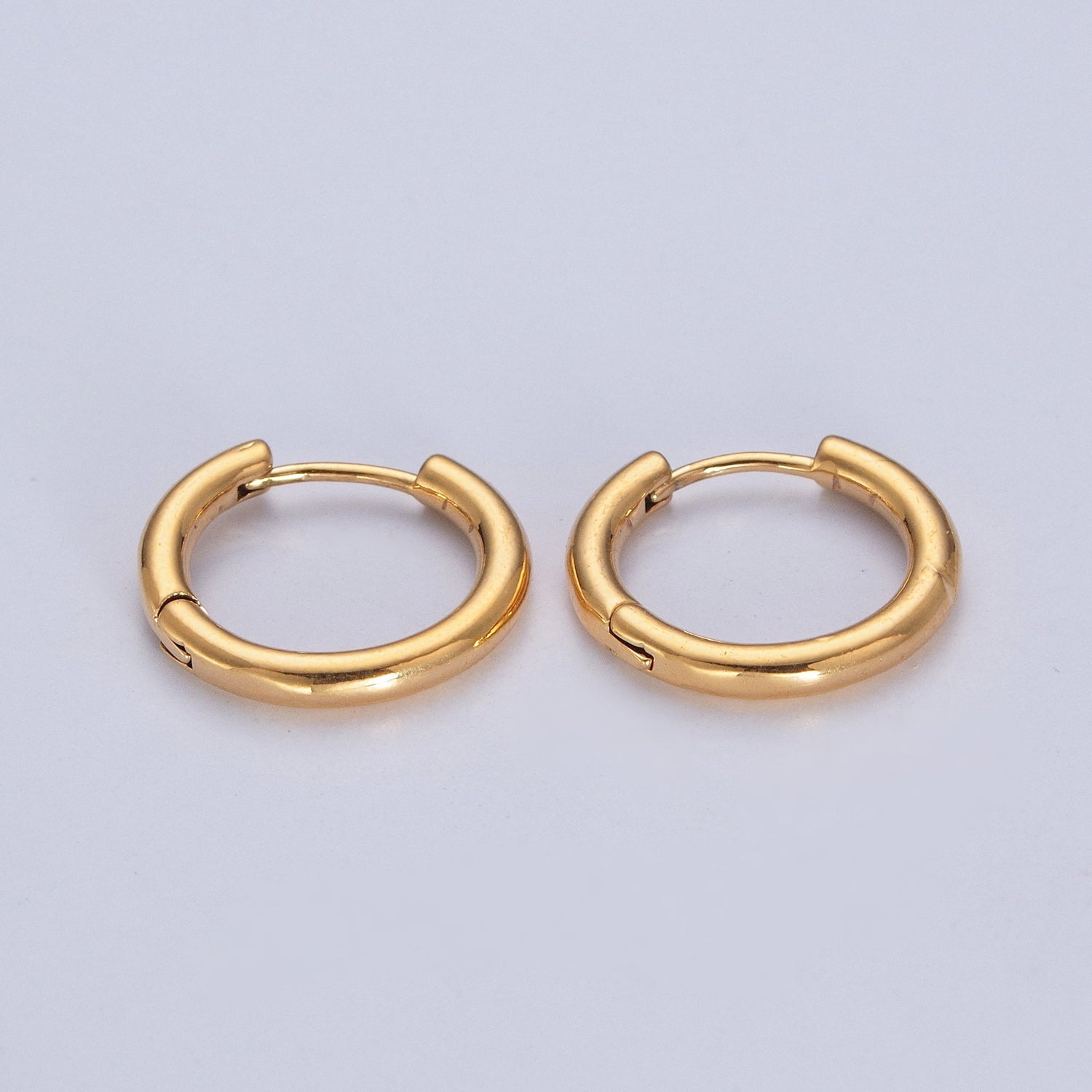 Gold Classic Seamless Huggie Hoop Minimalist Earrings | W763 W764 W765 W766 - DLUXCA