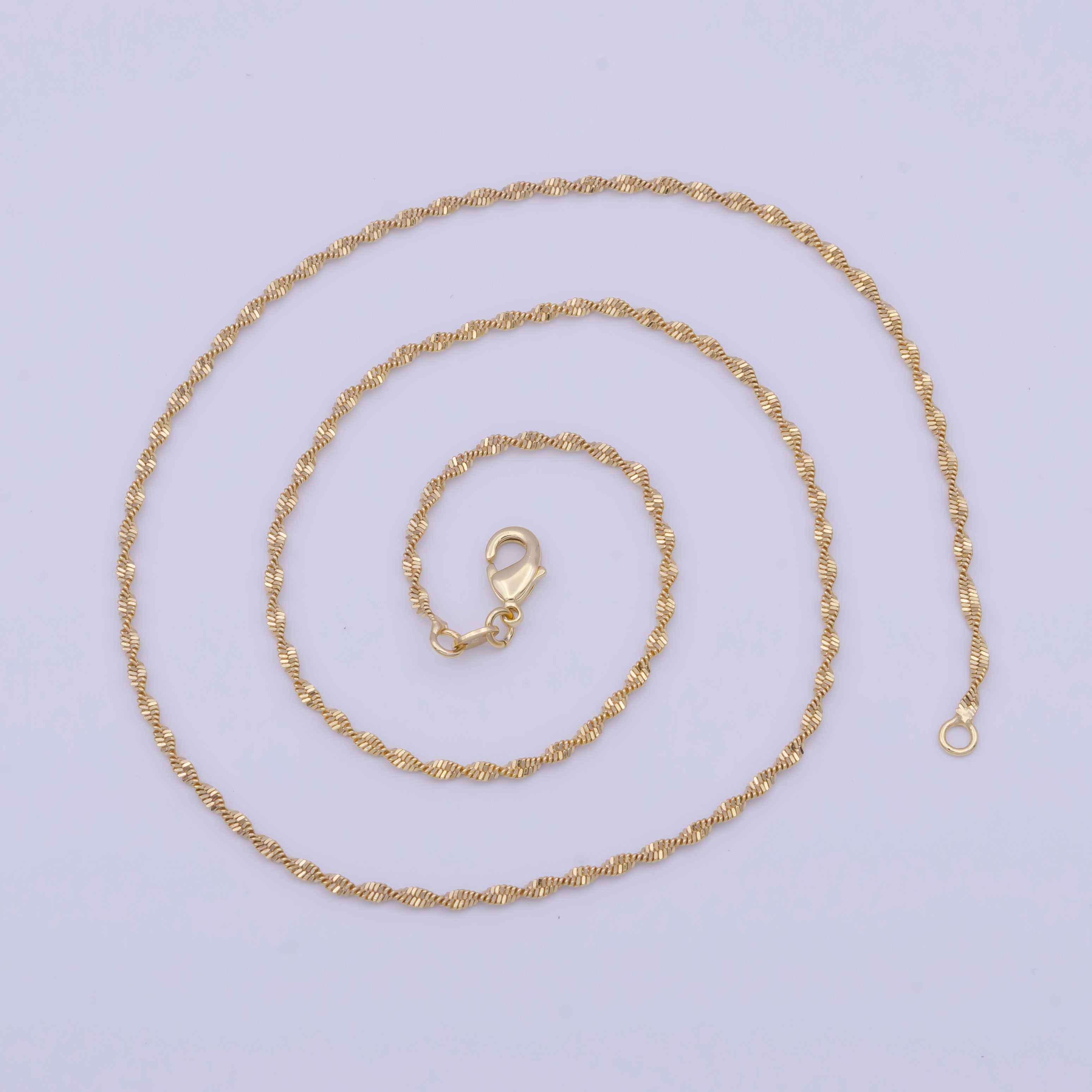 Dainty Gold Chain Necklace, Twist Chain Necklace Ready To Wear for Jewelry Making WA-1118 - DLUXCA
