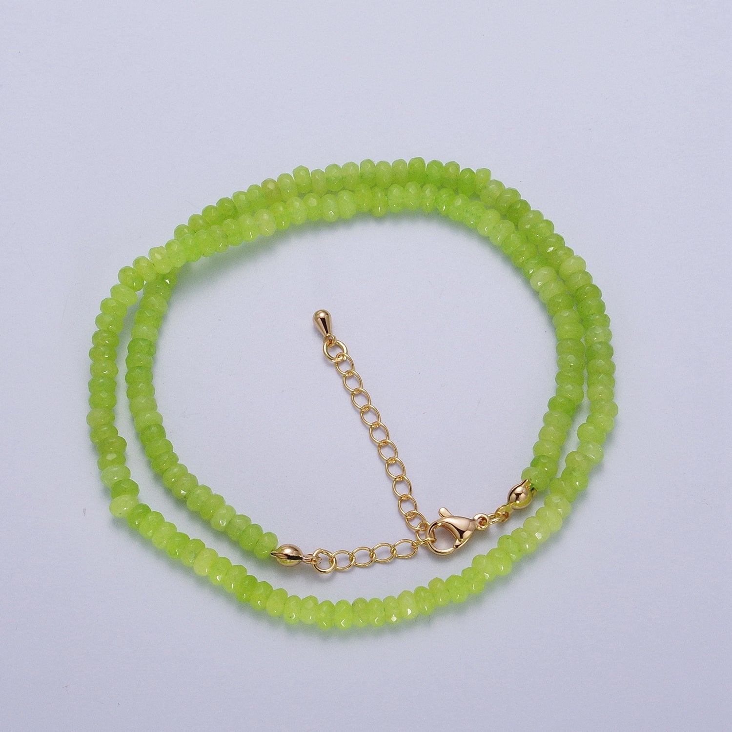 16 Inch Rhondelle 5mm Glass Beads Handmade Necklaces | WA-1438 ~ WA-1443, WA-1480 ~ WA-1485 - DLUXCA