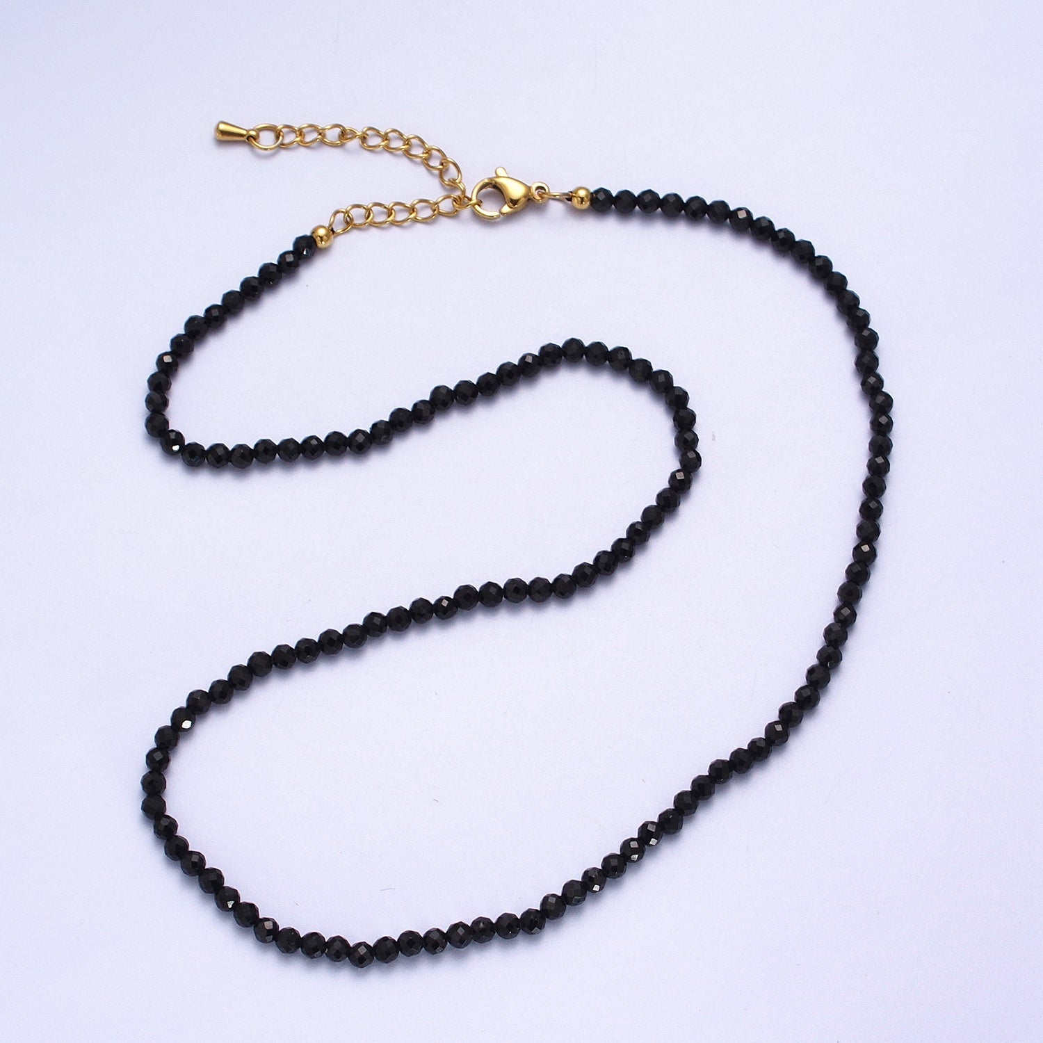 Multifaceted Matte 2.8mm Gemstone Bead 16 Inch Choker Necklace | WA-1469 ~ WA-1478 - DLUXCA