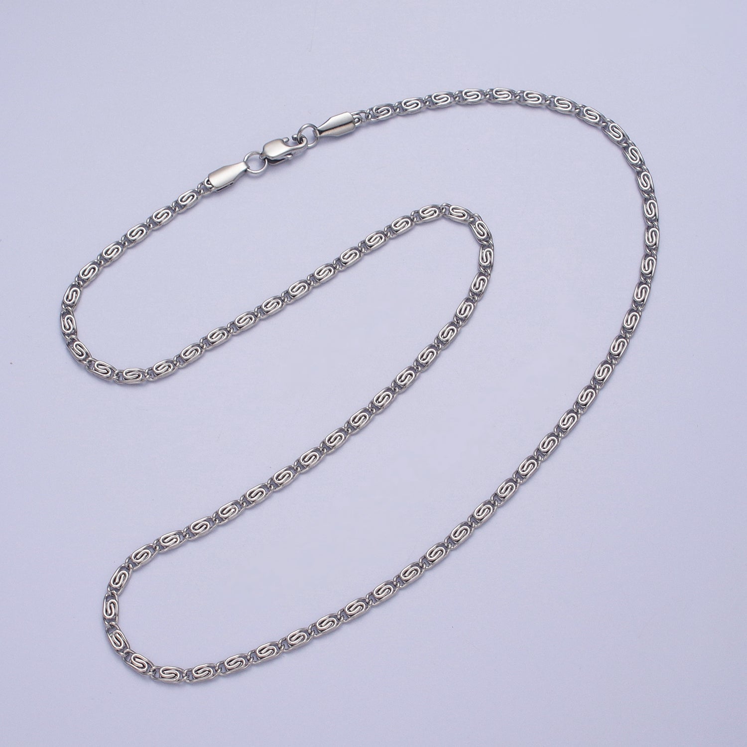 Gold Filled 2.6mm Gold & Silver Scroll Chain in 16, 18, 20 Inch Length Necklace | WA-1486, WA-1482, WA-1488 - DLUXCA