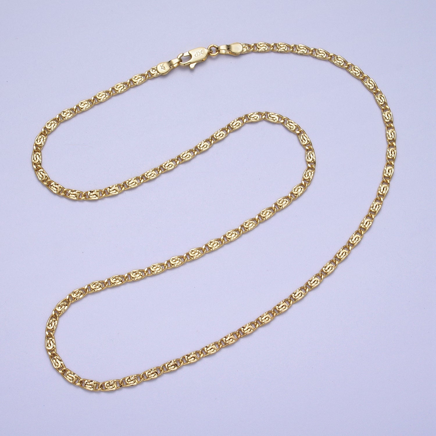14K Gold Filled 2.6mm Scroll 18 Inch Chain Necklace | WA-1503 - DLUXCA
