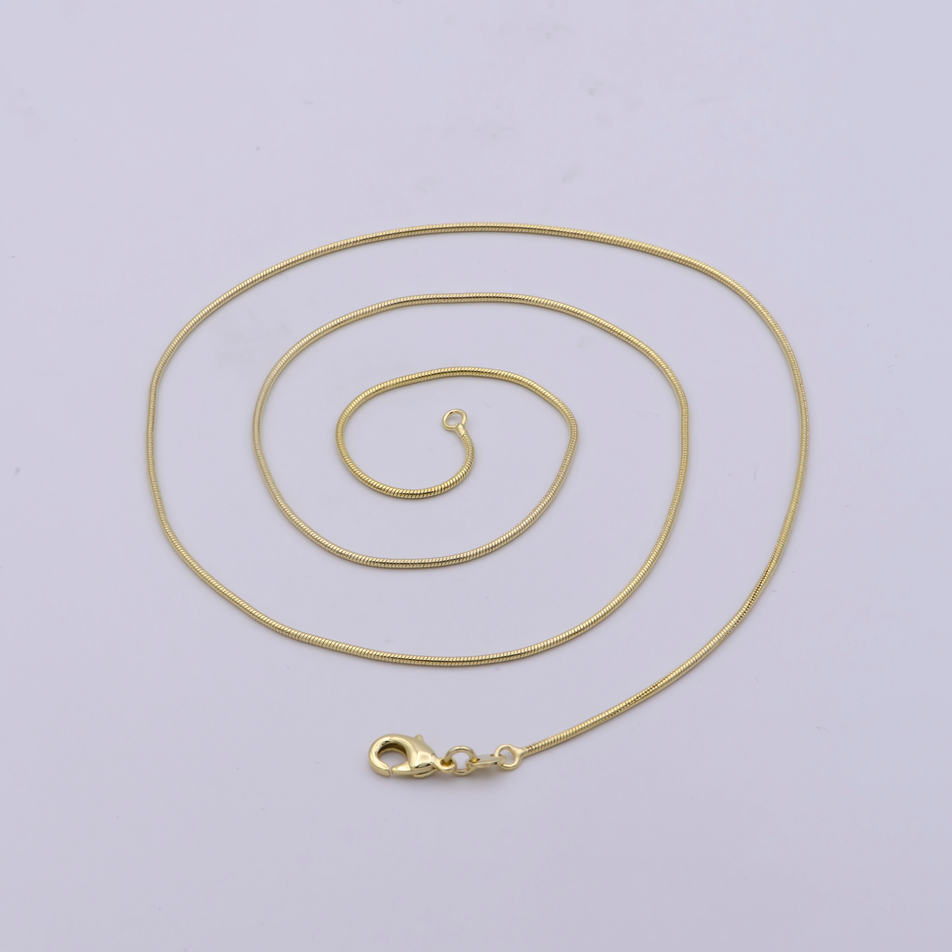 14k Gold Filled Herringbone Chain Necklace - Dainty 1mm Gold Snake Chain - 18, 20 Inches Layering Necklace Ready To Wear w/ Lobster Clasp - DLUXCA