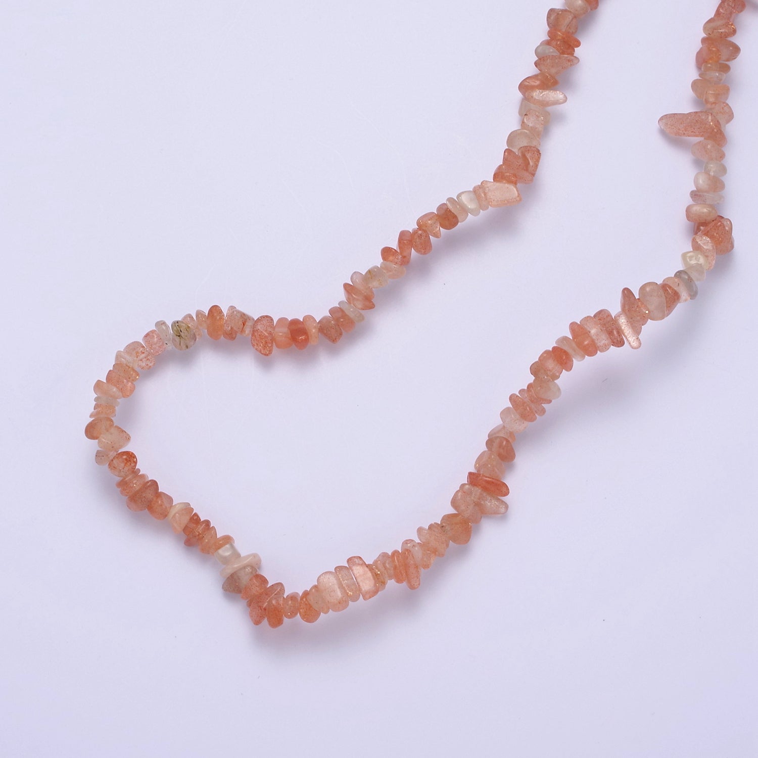 18.2 Inch Natural Orange Carnelian Crystal Stone Bead Necklace with 2" Extender WA-638 - DLUXCA