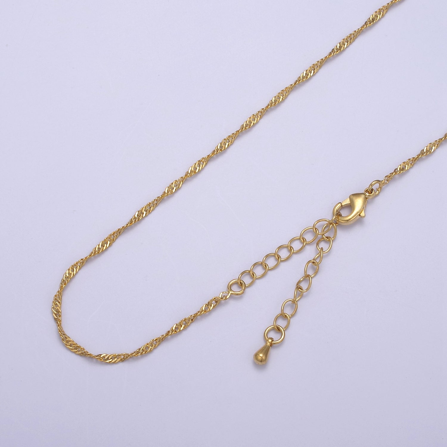 Wholesale 14K Gold Filled Yellow Gold Diamond Cut Singapore Chain 1.7mm Thin Dainty Delicate Necklace, Layered Necklace WA-727 - DLUXCA