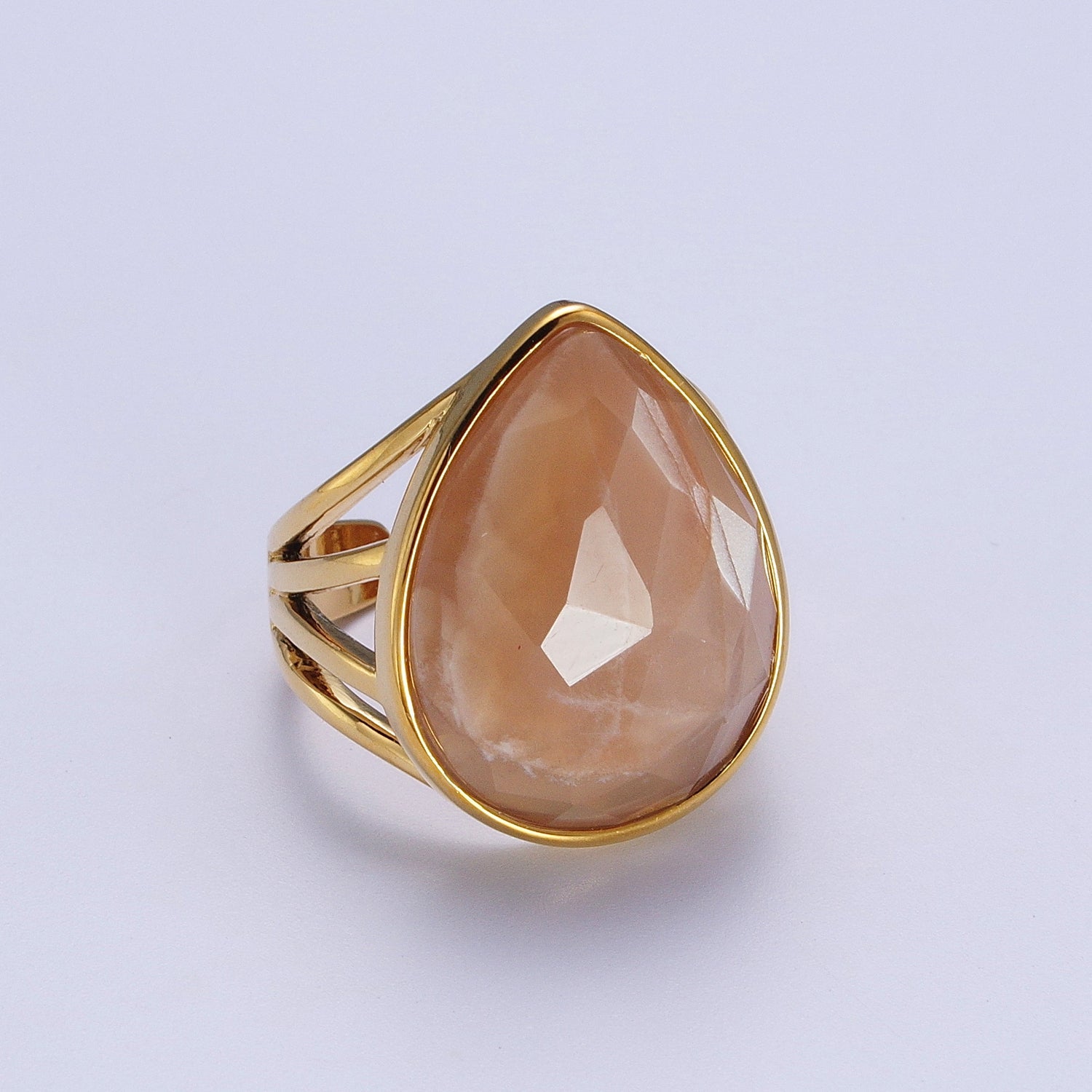 Gold Filled Multifaceted Teardrop Gemstone Ring | Y446 - Y451 Y459 - DLUXCA