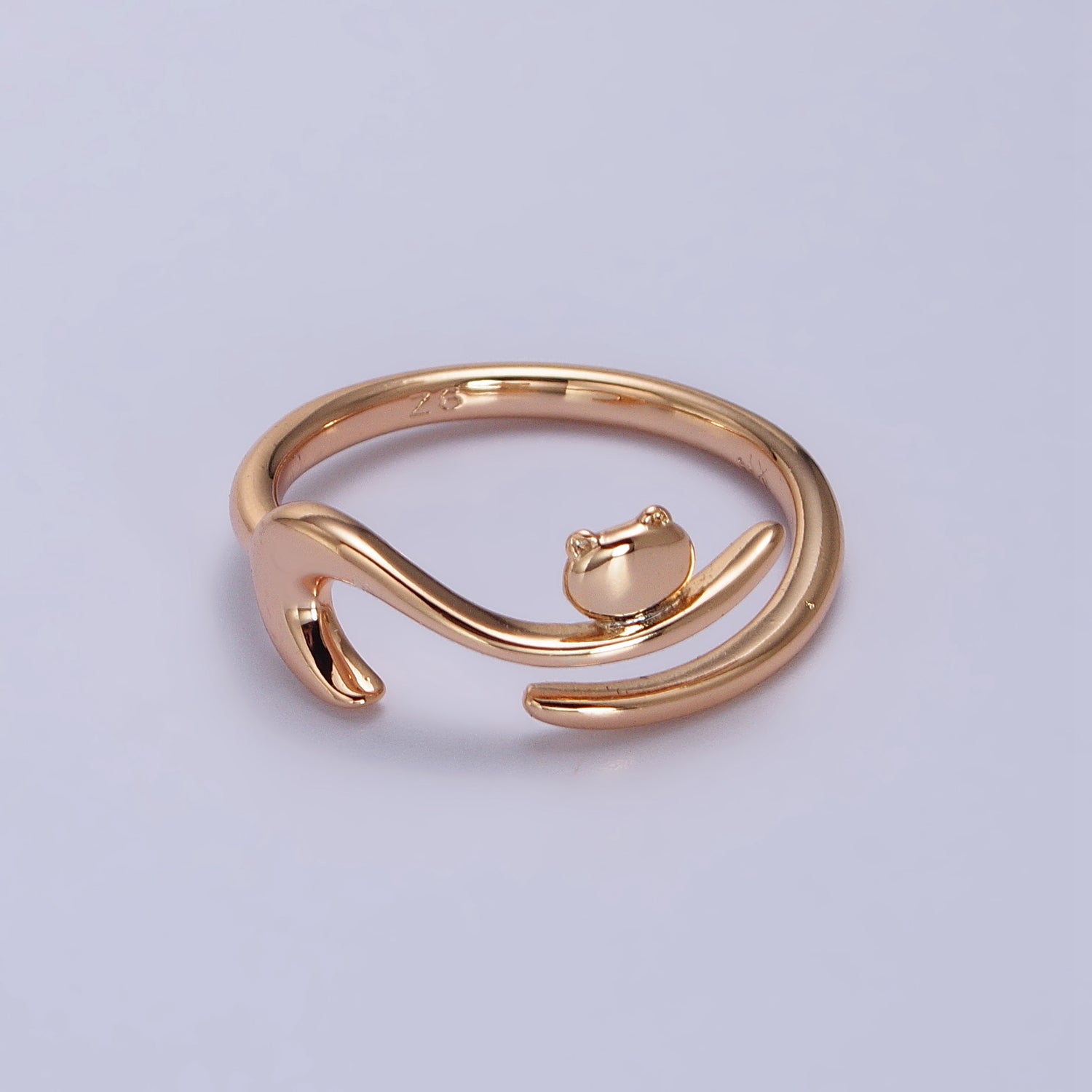 18K Gold Filled Forest Frog on Branch Minimalist Ring | Y586 - DLUXCA