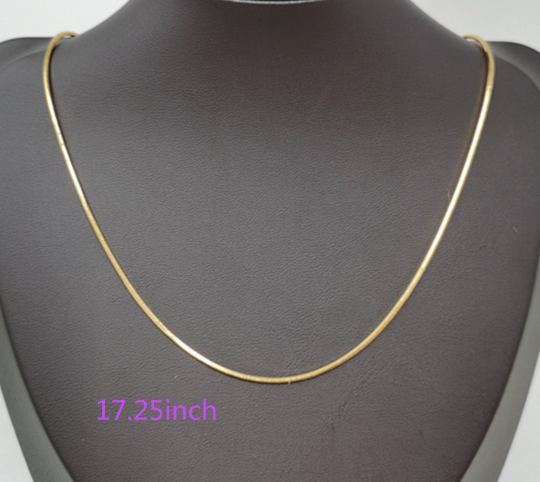 Delicate 24K Gold Filled necklace chain, Jewelry Supply Gold Snake Chain Necklace Finished Chain 18, 24 inch 1mm thick "Yellow Gold Chain" - DLUXCA