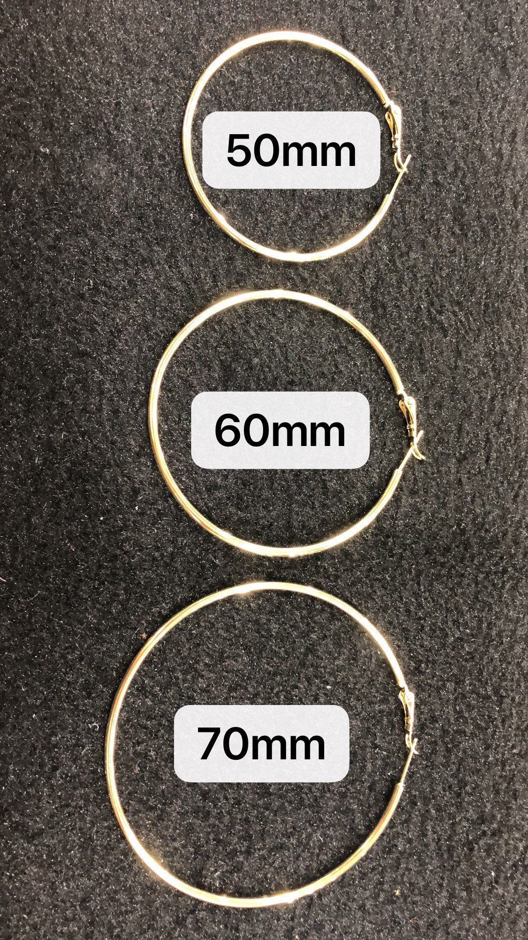 Gold Hoop Earring, 14K Gold Filled Hoop Earring One Pair Hoop Earring Sizes 30mm 35mm 40mm 50mm 60mm 70mm Every Day Hoop Earring Lightweight - DLUXCA