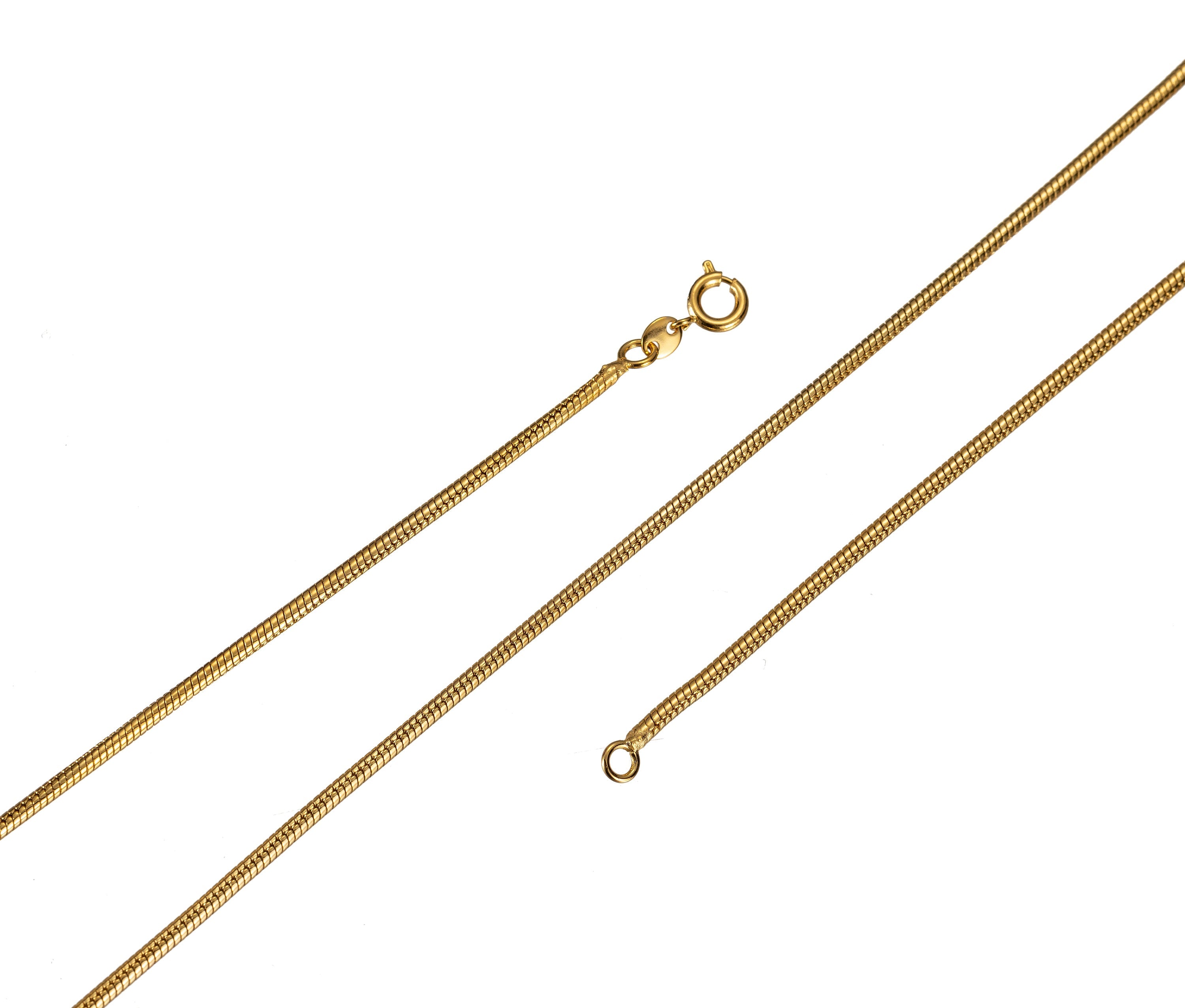 18”, 20”,23.5 inch 24K Gold Filled 2 mm Snake Chain Finished Chain and READY To WEAR w/ Spring Clasp for Jewelry making Replacement Necklace - DLUXCA